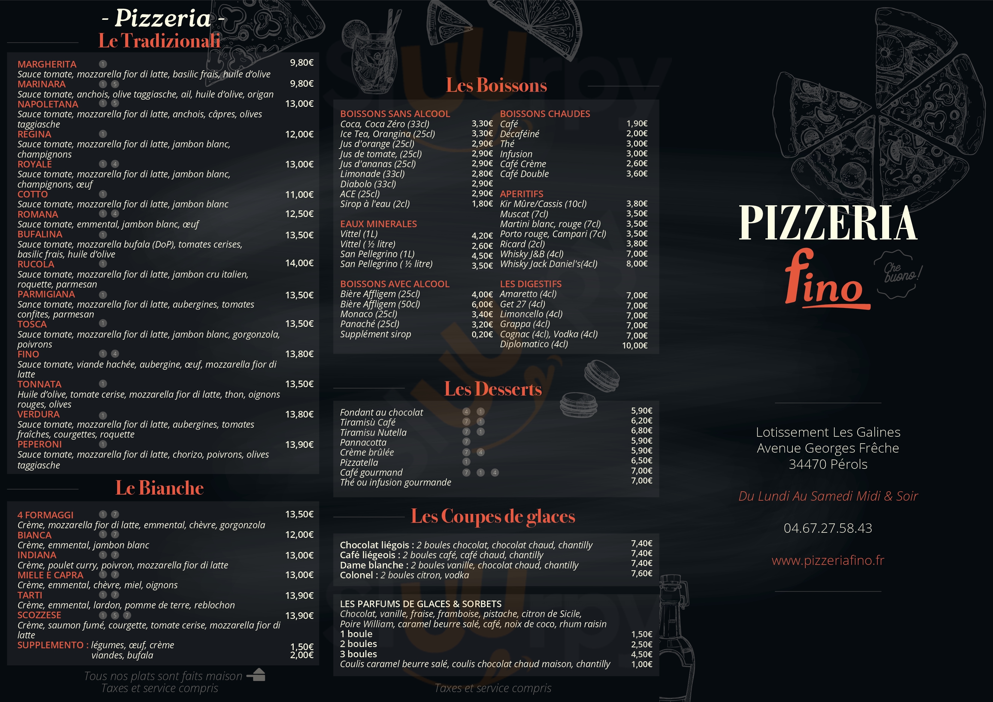 Pizzeria Fino Pérols Menu - 1