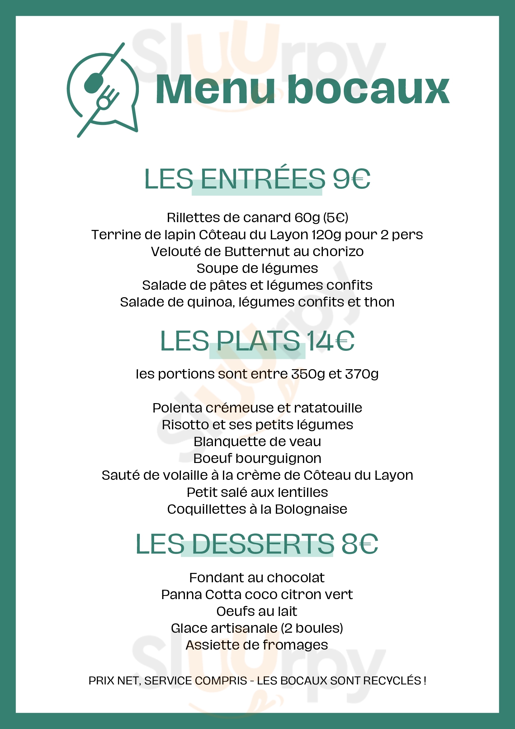 Restaurant La Tonnellerie Tavers Menu - 1