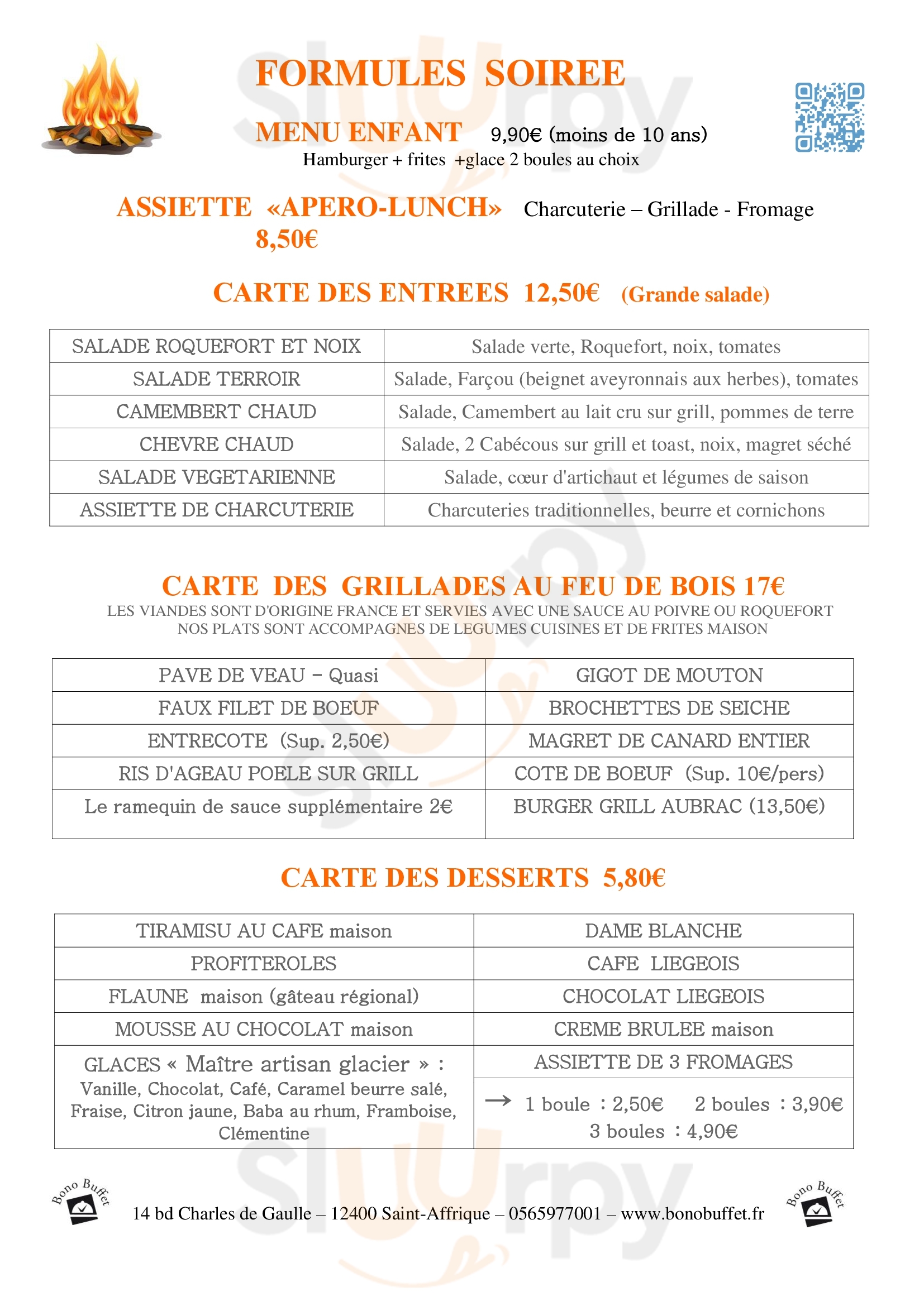 Pub Des Causses Saint-Affrique Menu - 1