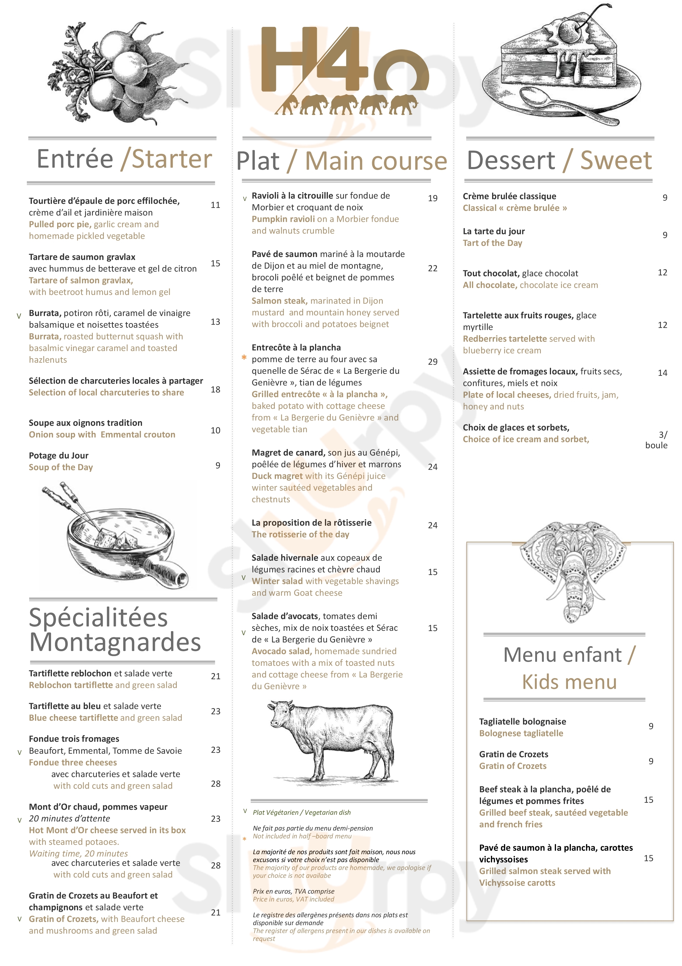 H40 Brasserie La Rosière Menu - 1