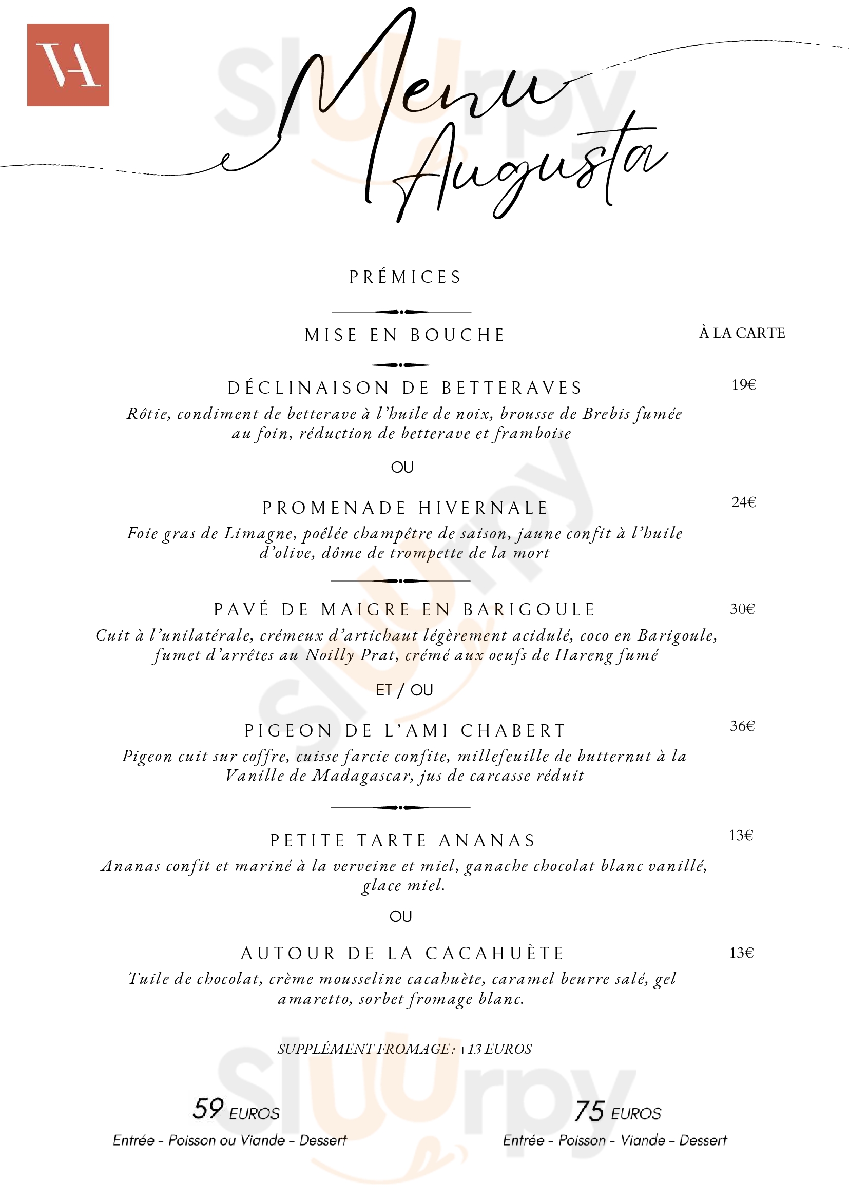 Villa Augusta Restaurant Saint-Paul-Trois-Châteaux Menu - 1