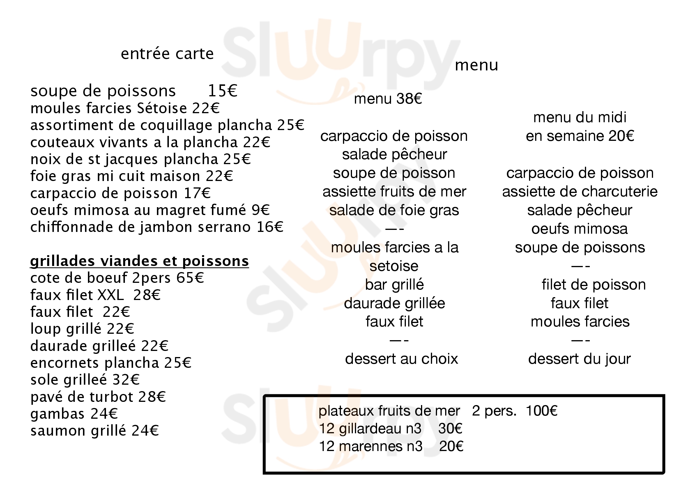 Le Fanal Castelnau-d'Estretefonds Menu - 1