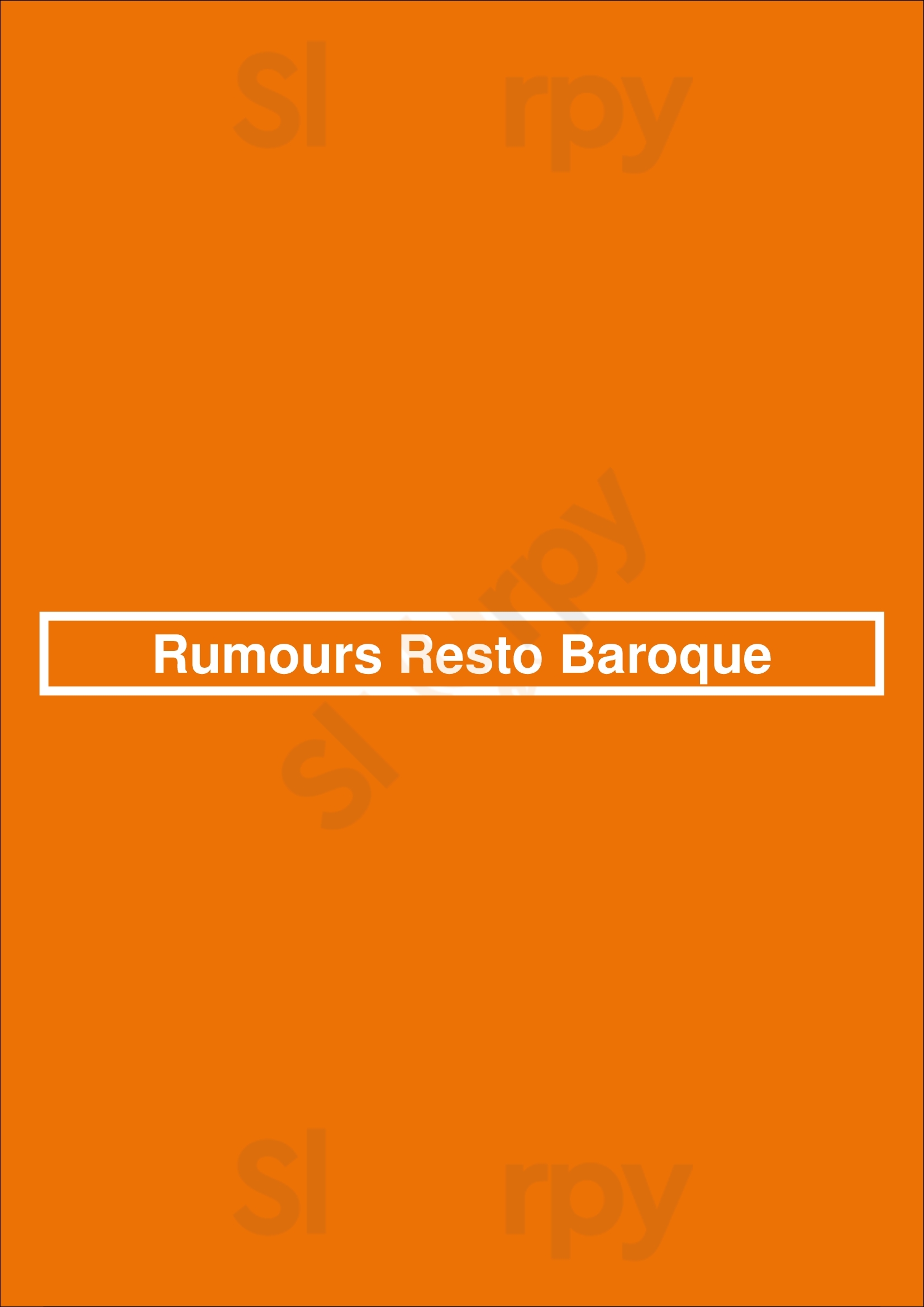 Rumours Resto Baroque Hallennes-lez-Haubourdin Menu - 1