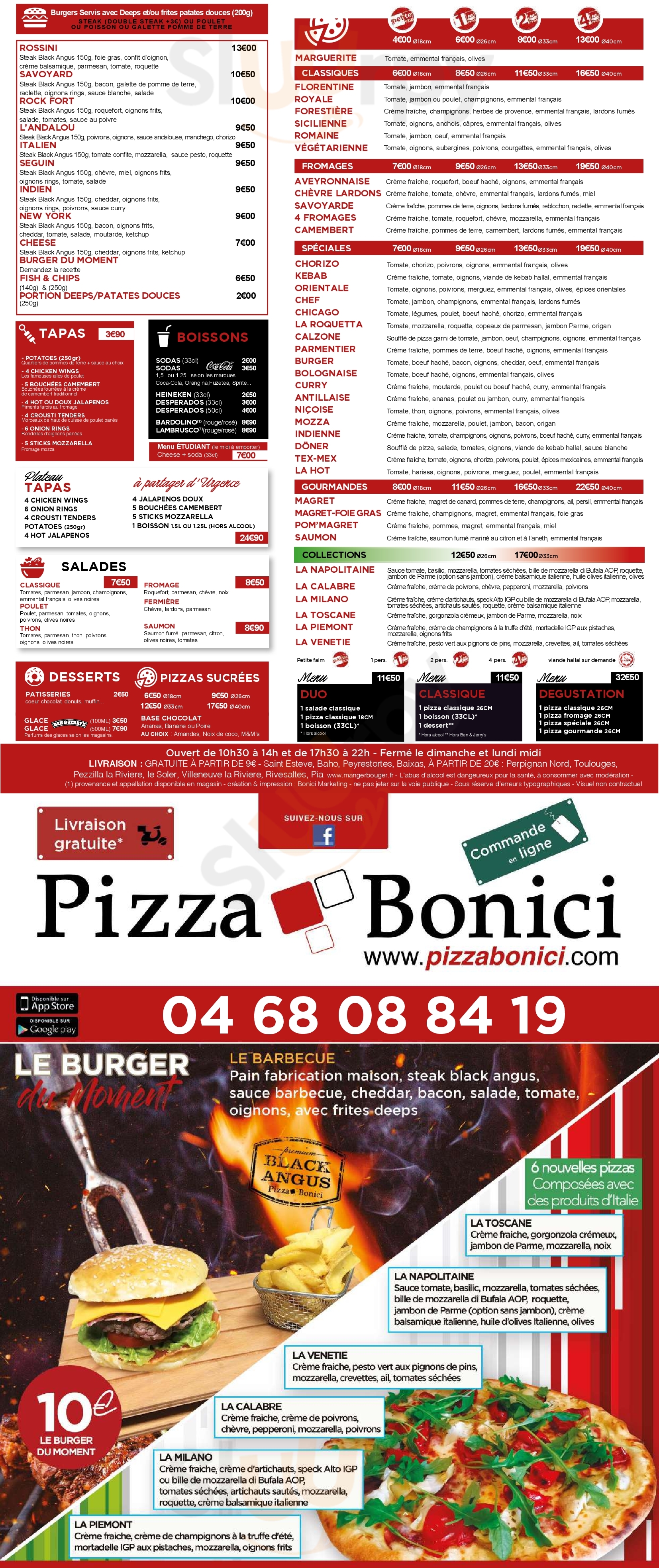 Pizza Bonici Saint-estève Saint-Estève Menu - 1