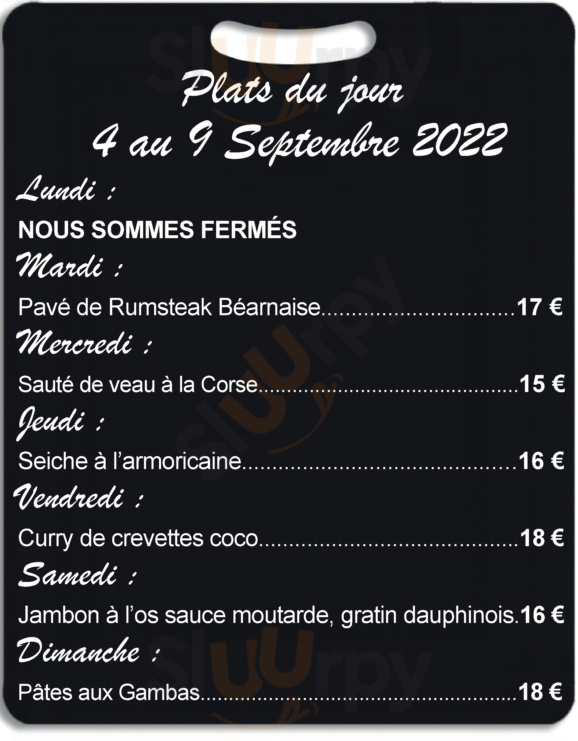 Le 20140 Porto Pollo Menu - 1