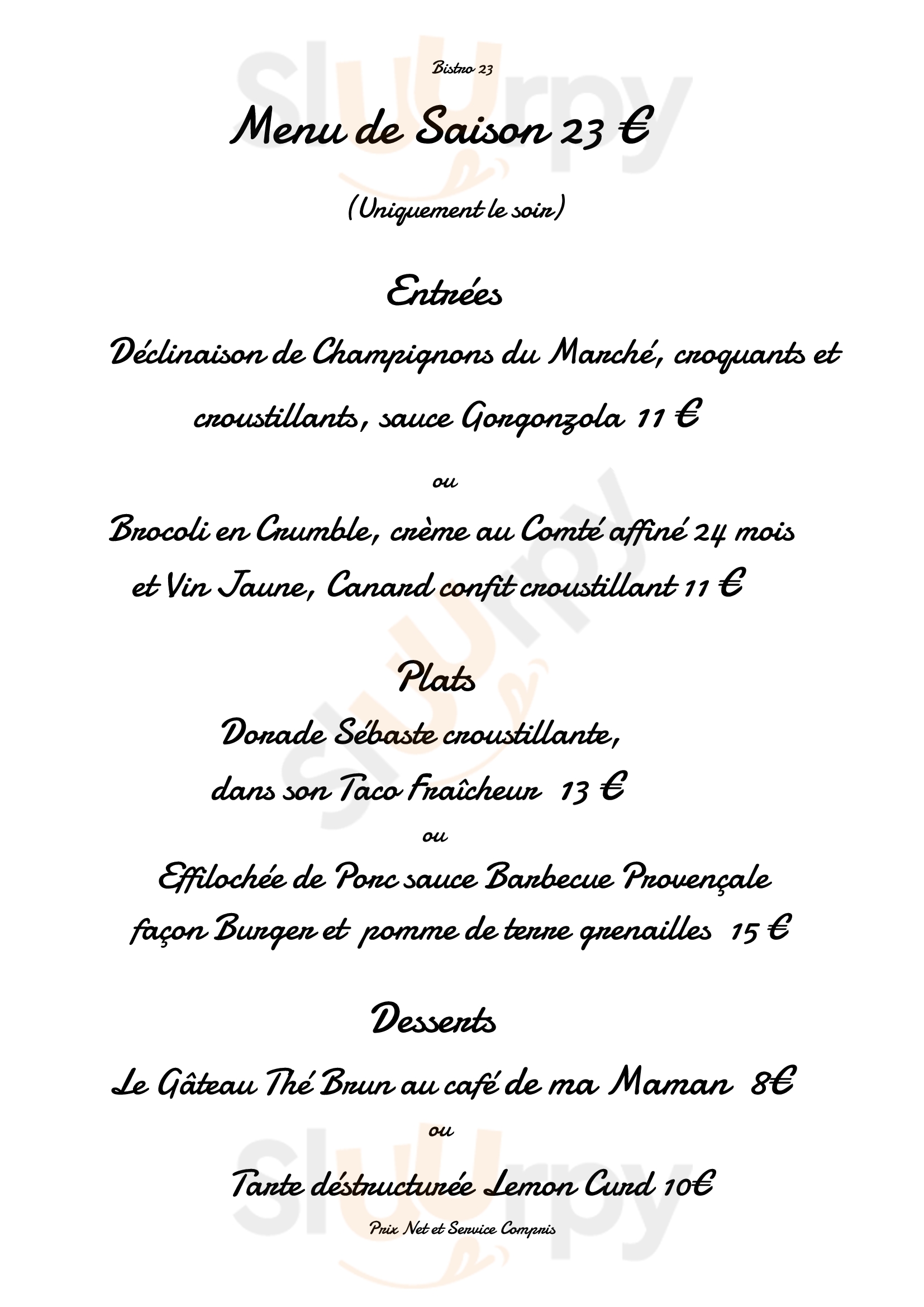 Bistro 23 Courthezon Menu - 1