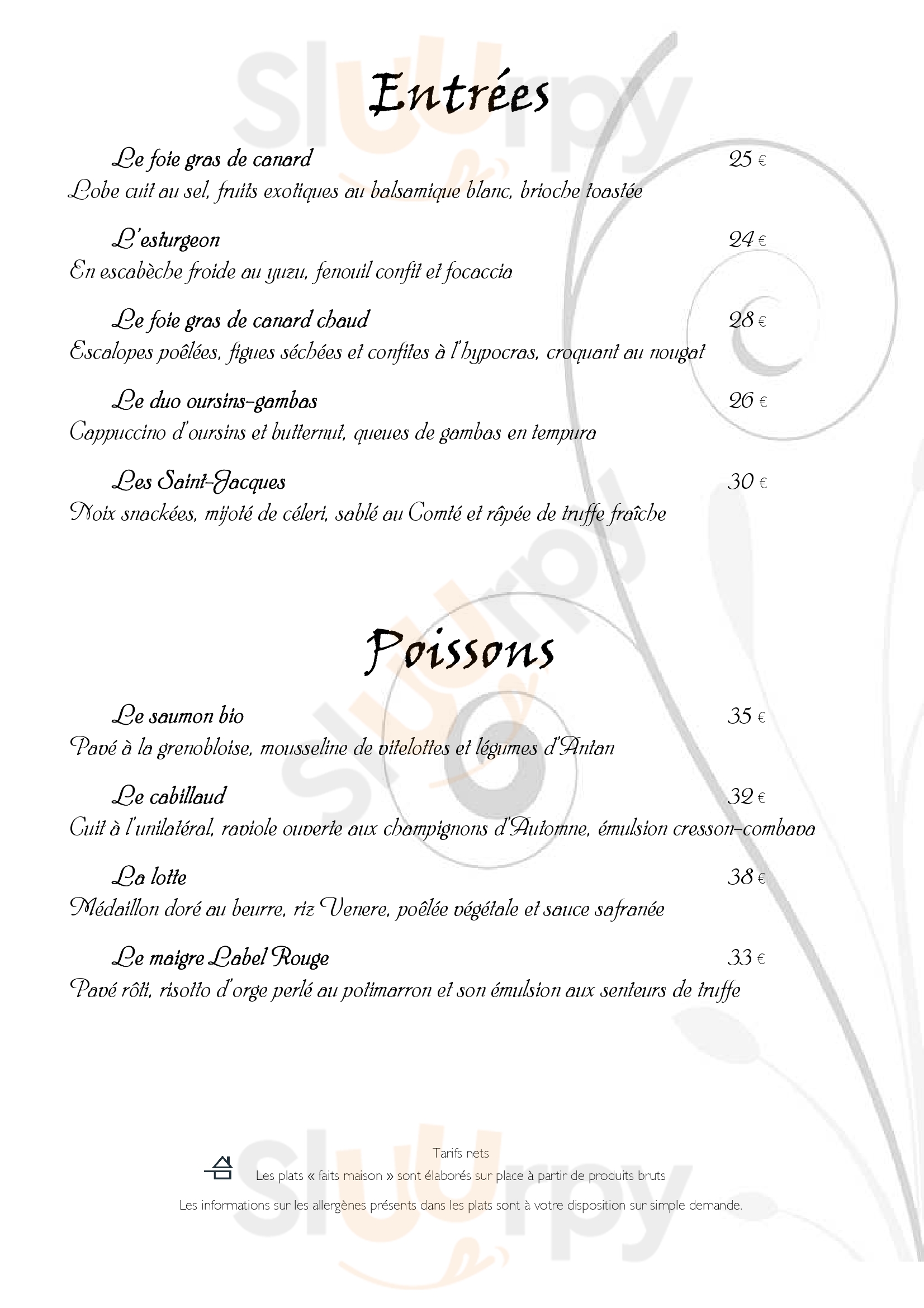 Restaurant Les Tommeries - Château D'isenbourg  Rouffach Menu - 1