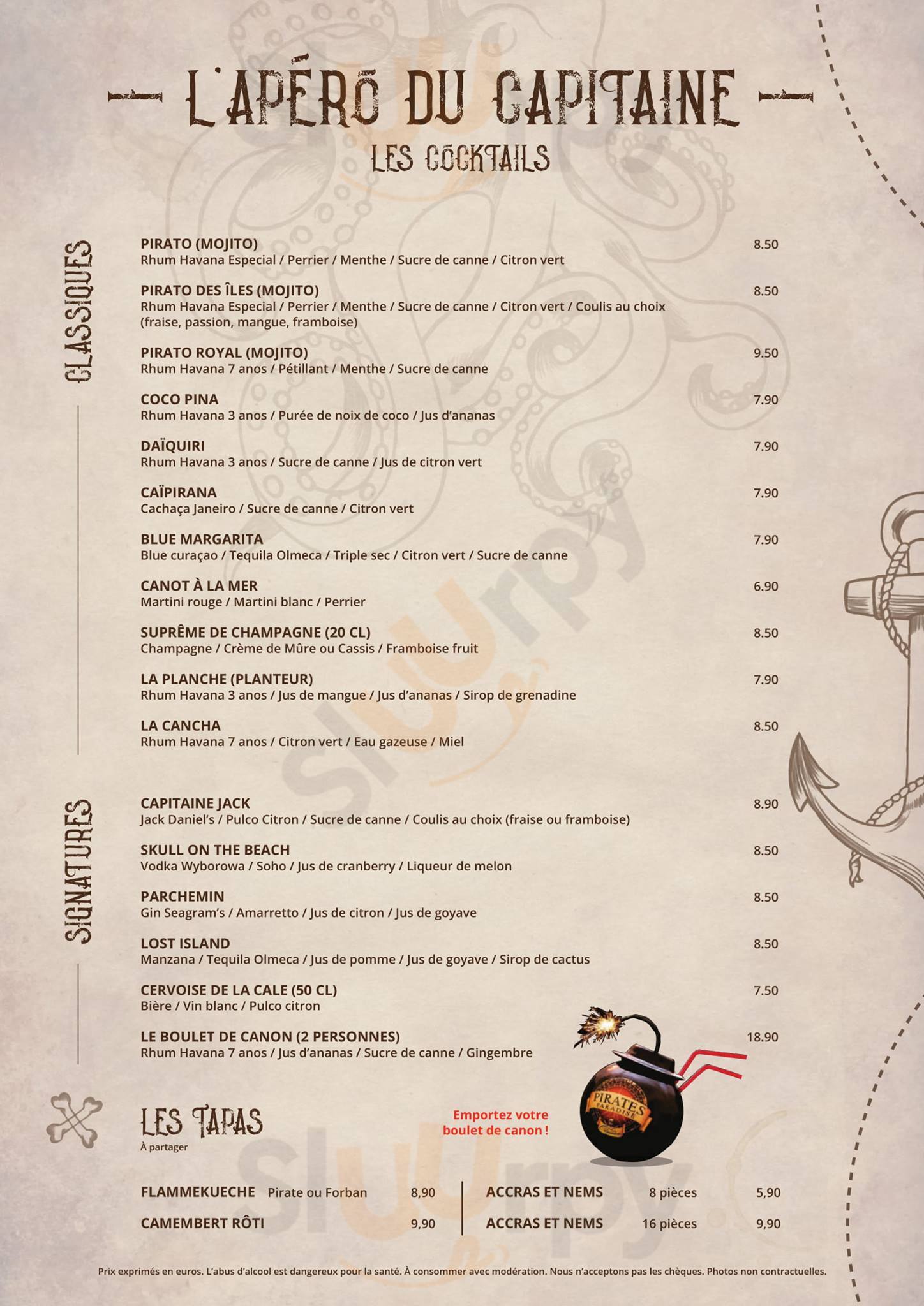 Pirates Paradise Neuville-en-Ferrain Menu - 1