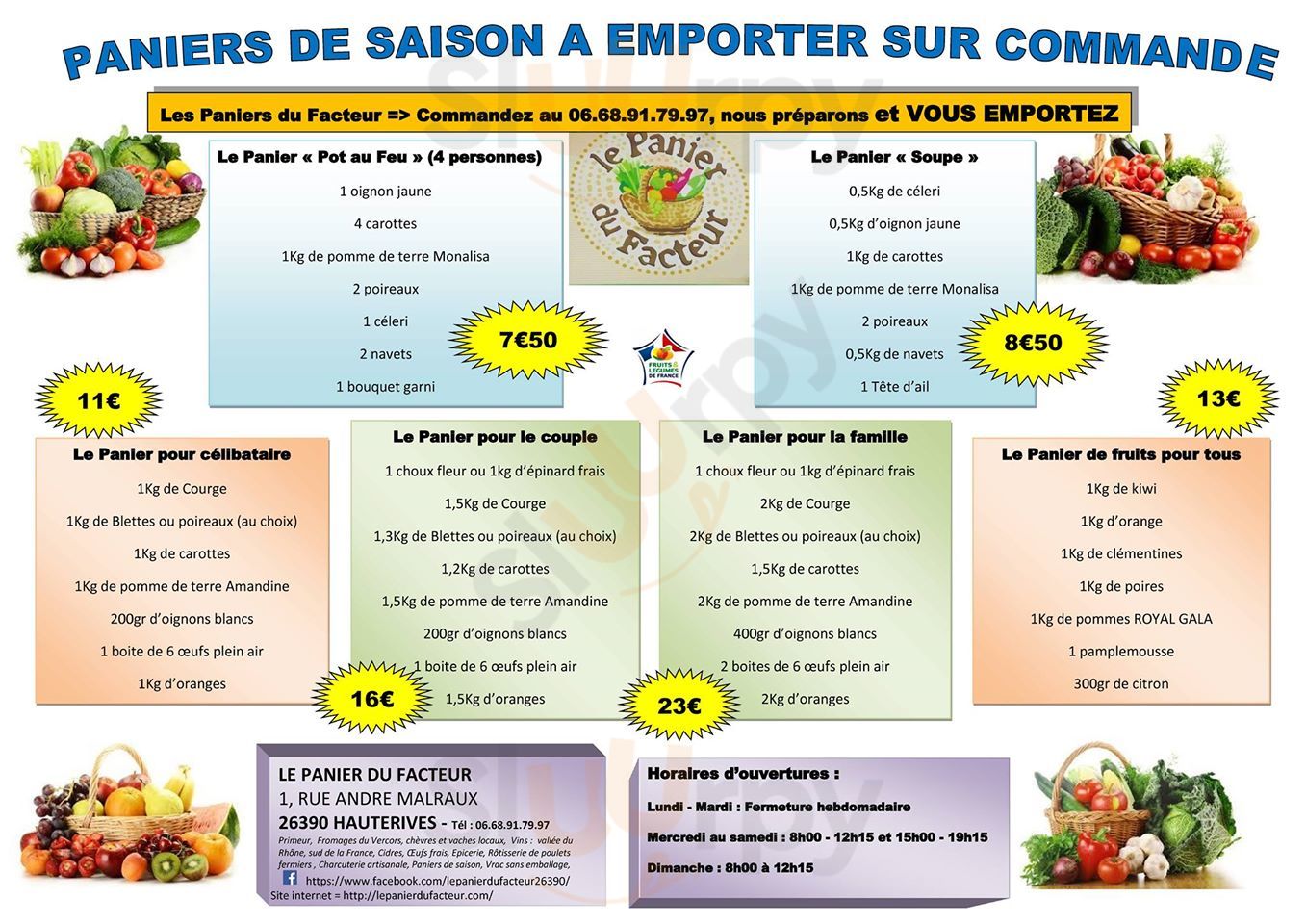 Le Panier Du Facteur Hauterives Menu - 1