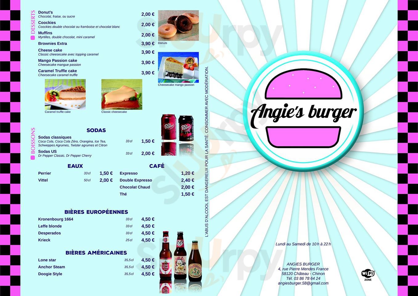 Angie's Burger Chateau Chinon Menu - 1