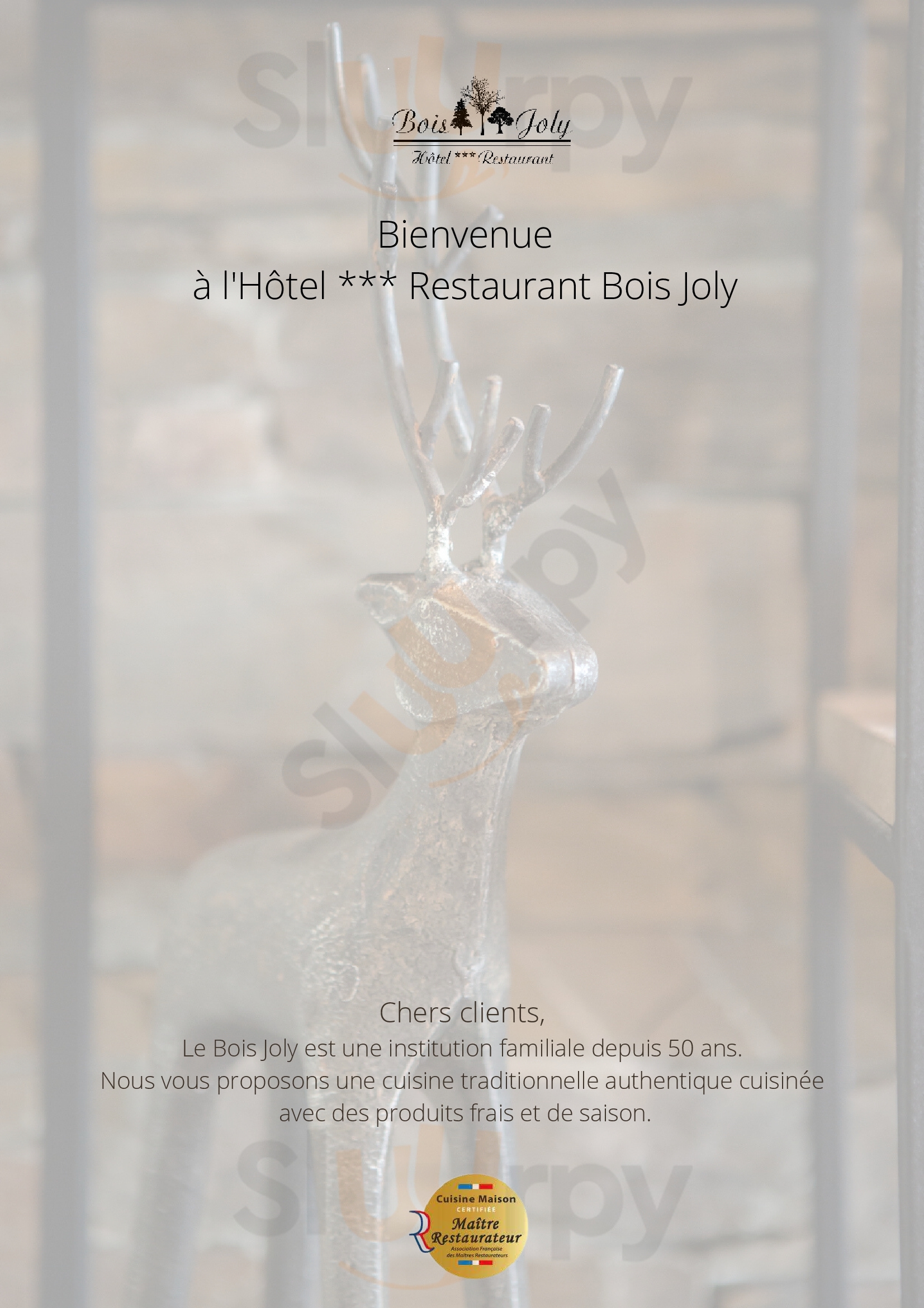 Hôtel-restaurant Bois Joly Crozet Menu - 1