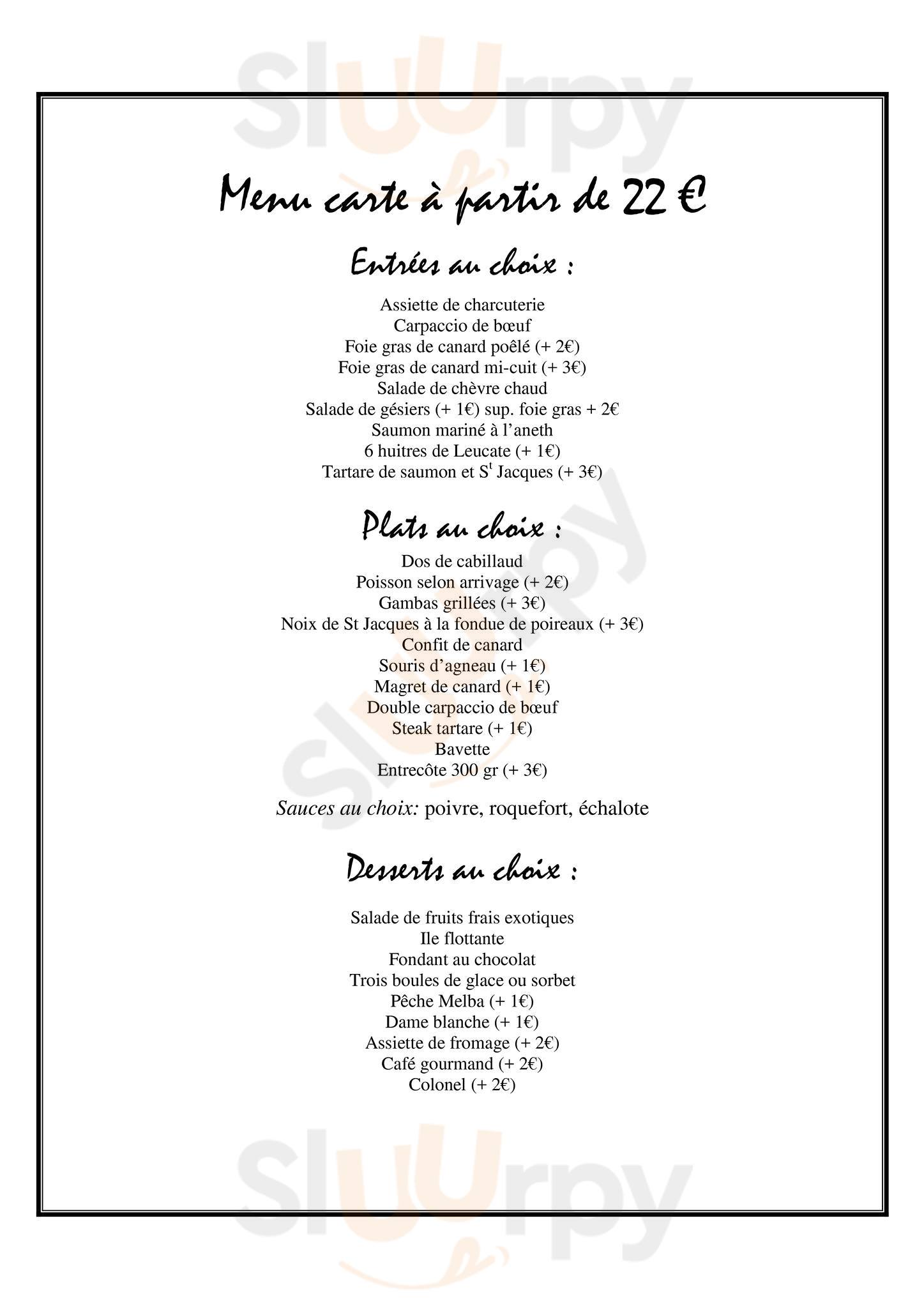 Chez Nous Fitou Menu - 1