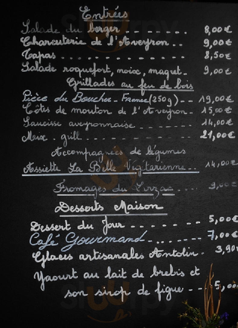 L'auberge Du Chat Perche La Couvertoirade Menu - 1