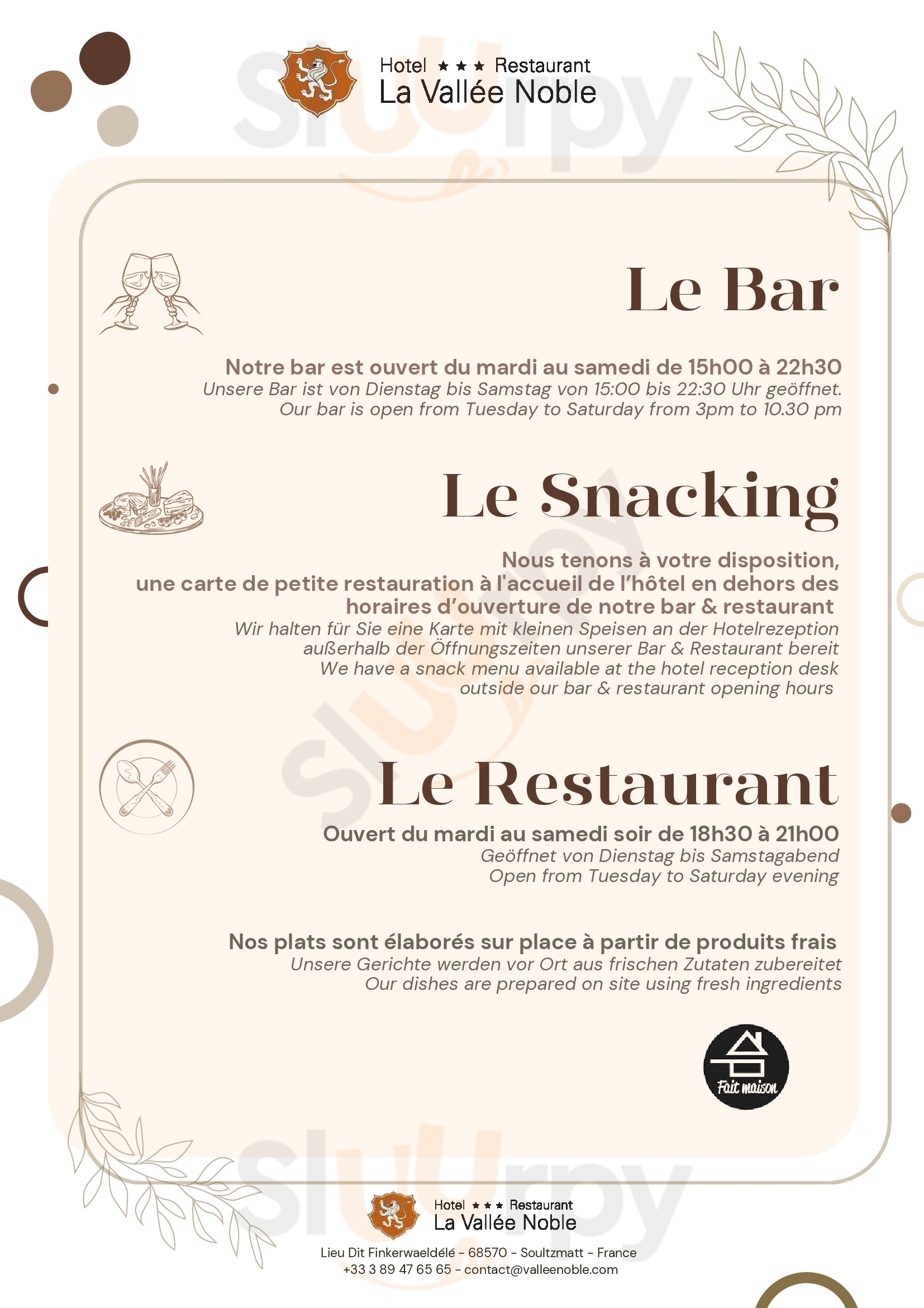 Main Menu - L'escargolade