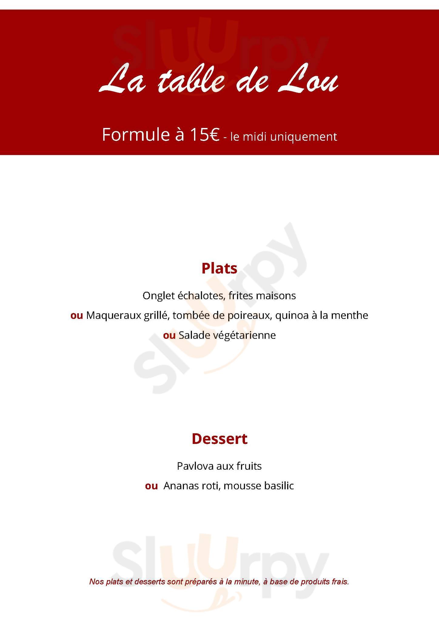 La Table De Lou Pont-Croix Menu - 1