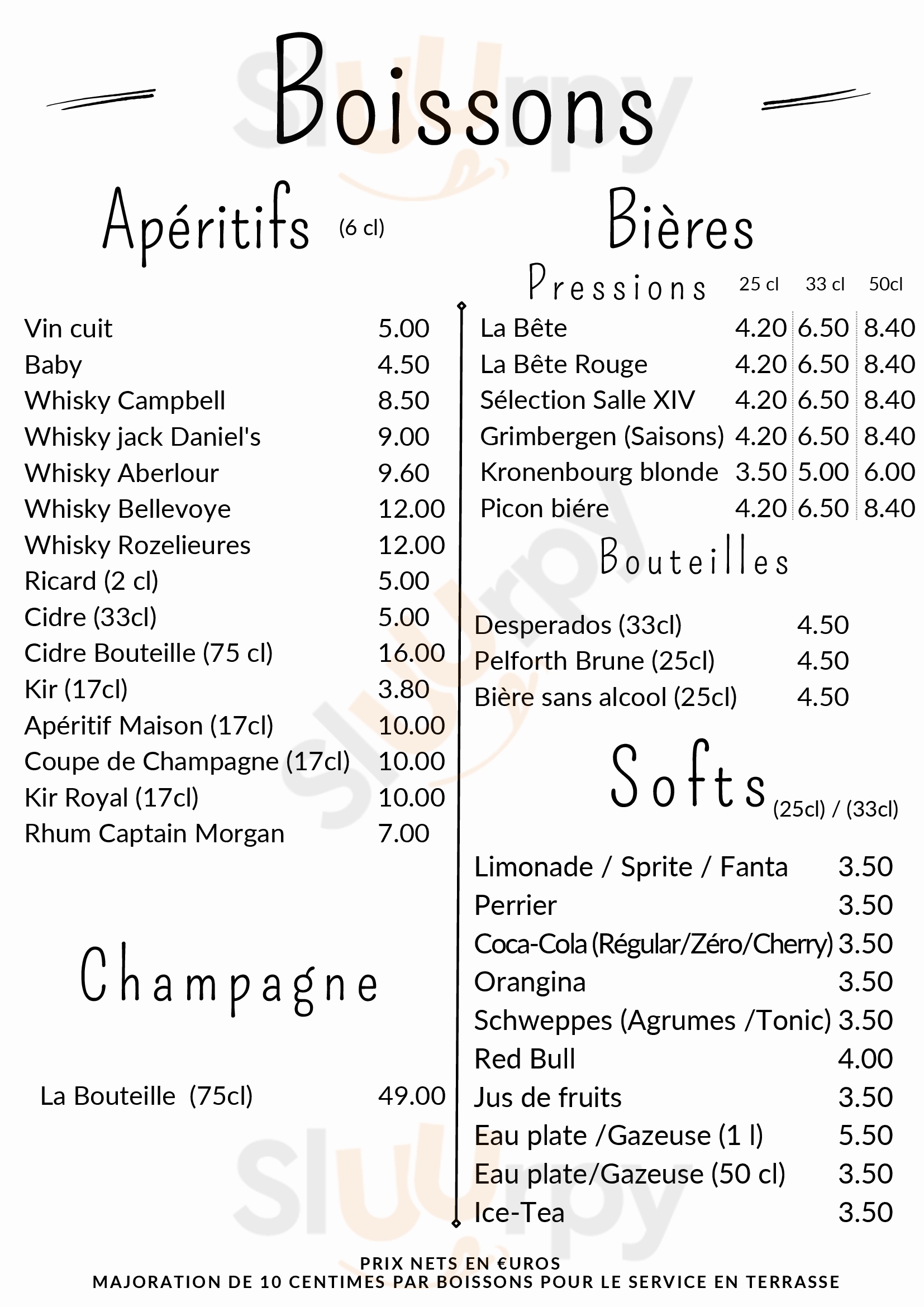 Restaurant Brasserie Salle Xiv Joinville Menu - 1