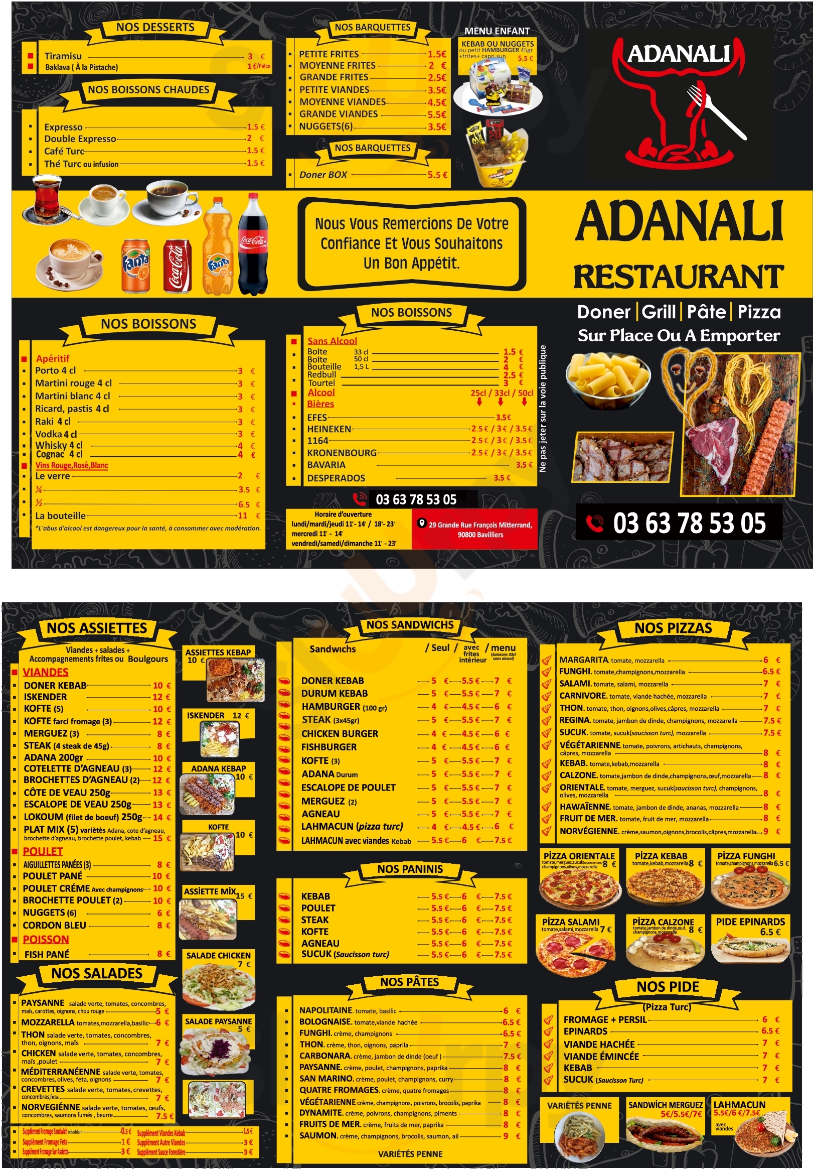 Adanali Restaurant Bavilliers Menu - 1