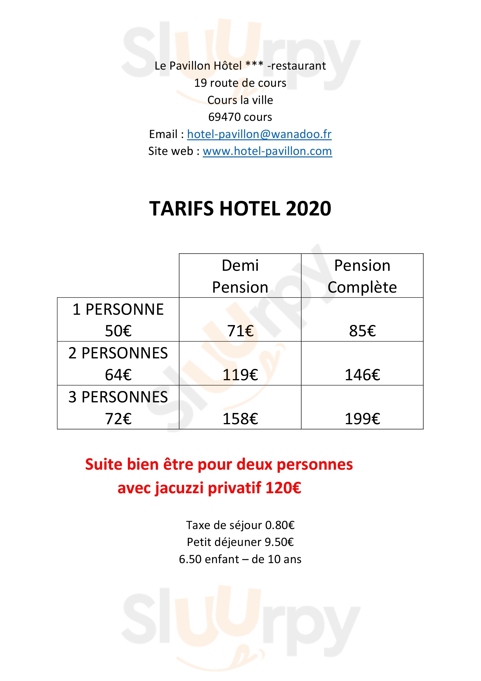 Le Pavillon Cours-la-Ville Menu - 1