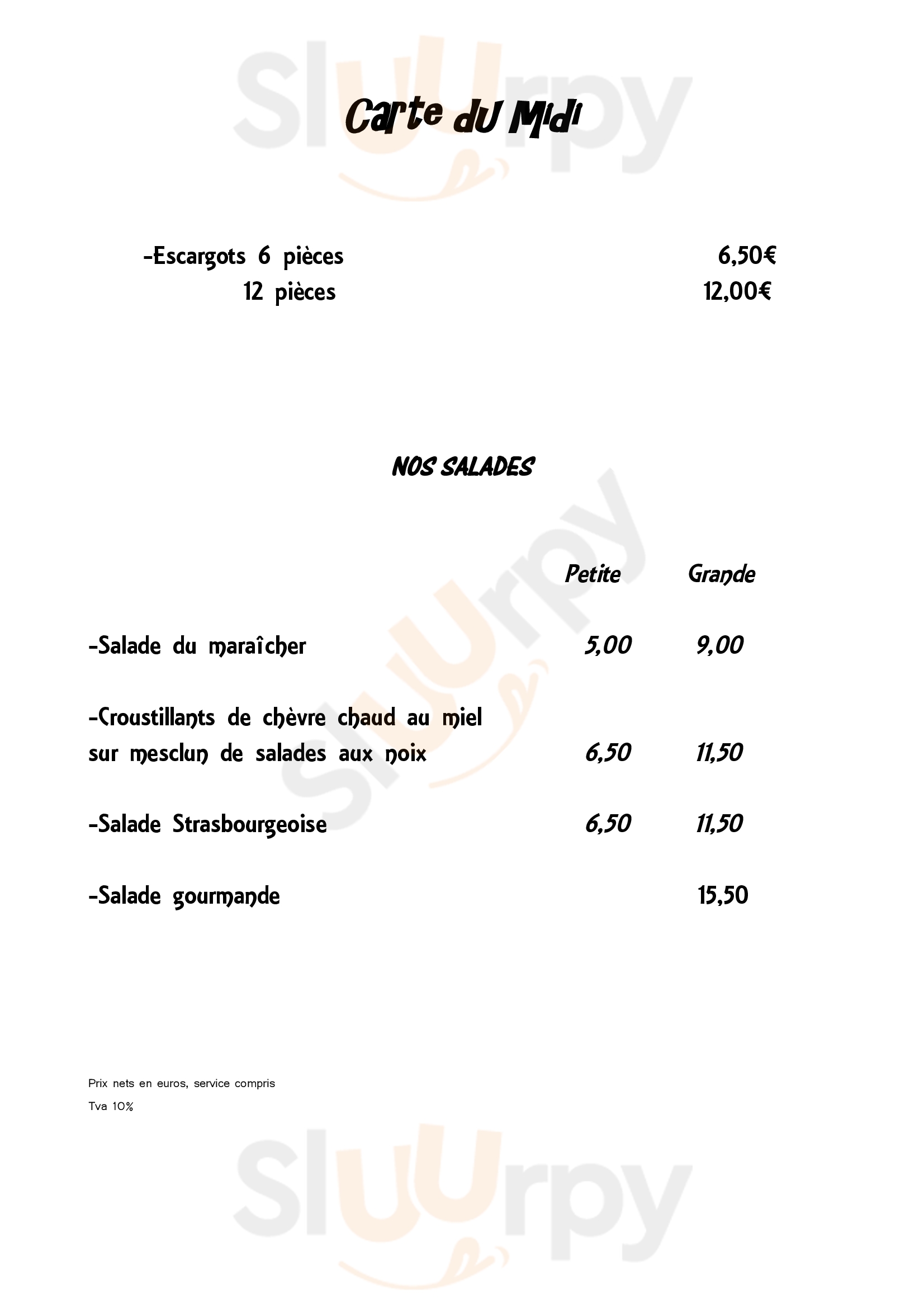 Le Caveau Du Gaentzebrinnel   Beinheim Menu - 1