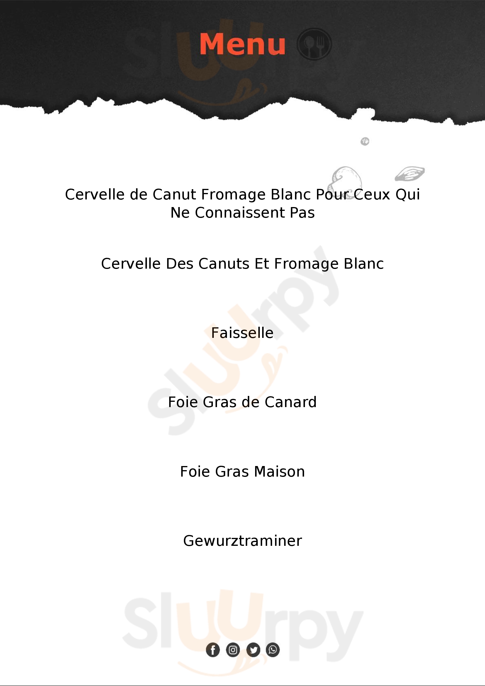 Auberge Relais Du Pitaval Brullioles Menu - 1