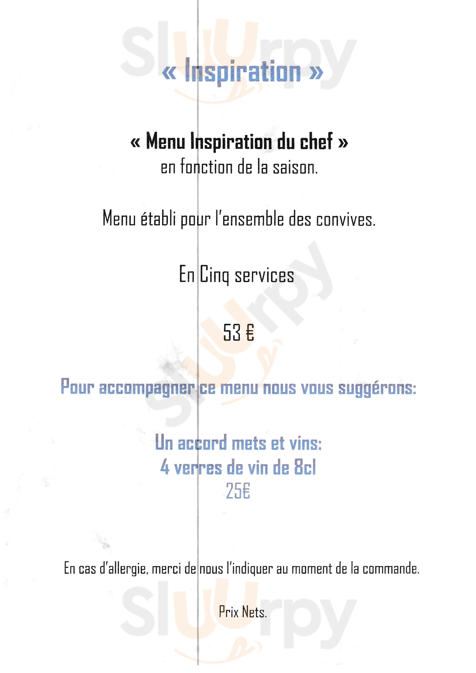 La Clé Des Champs Favieres Menu - 1