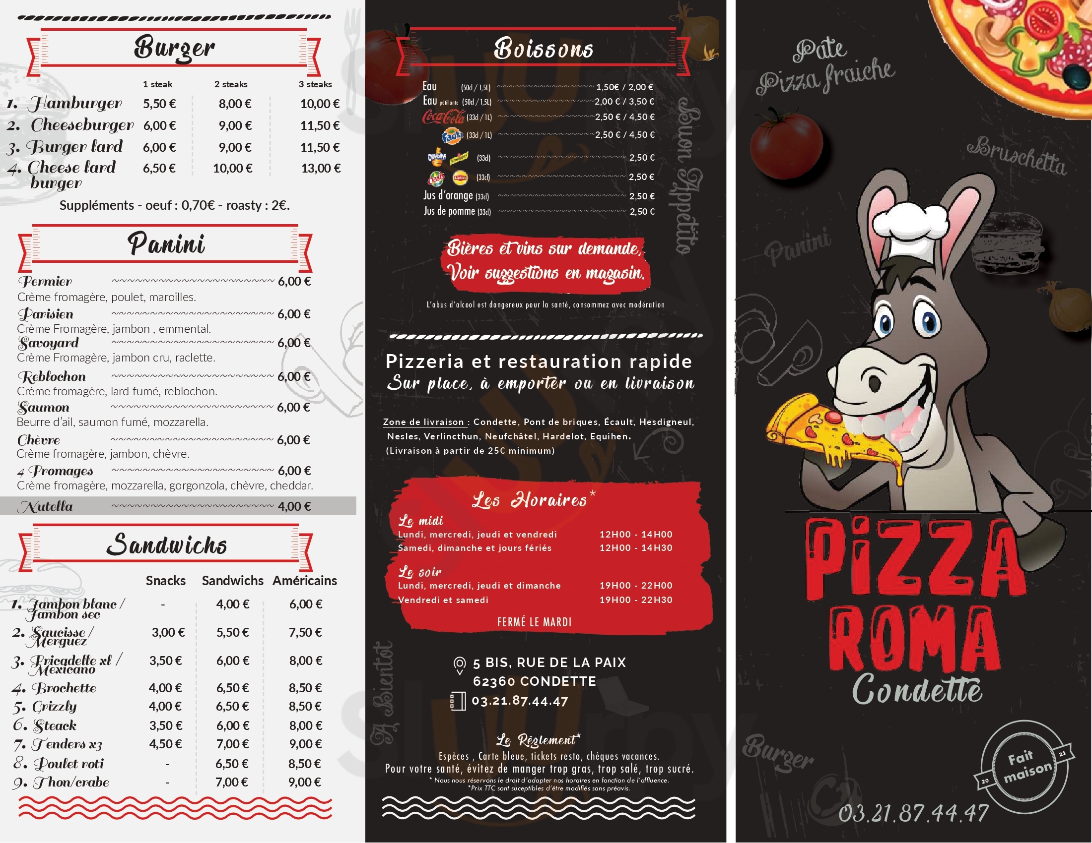 Pizza Roma Condette Menu - 1