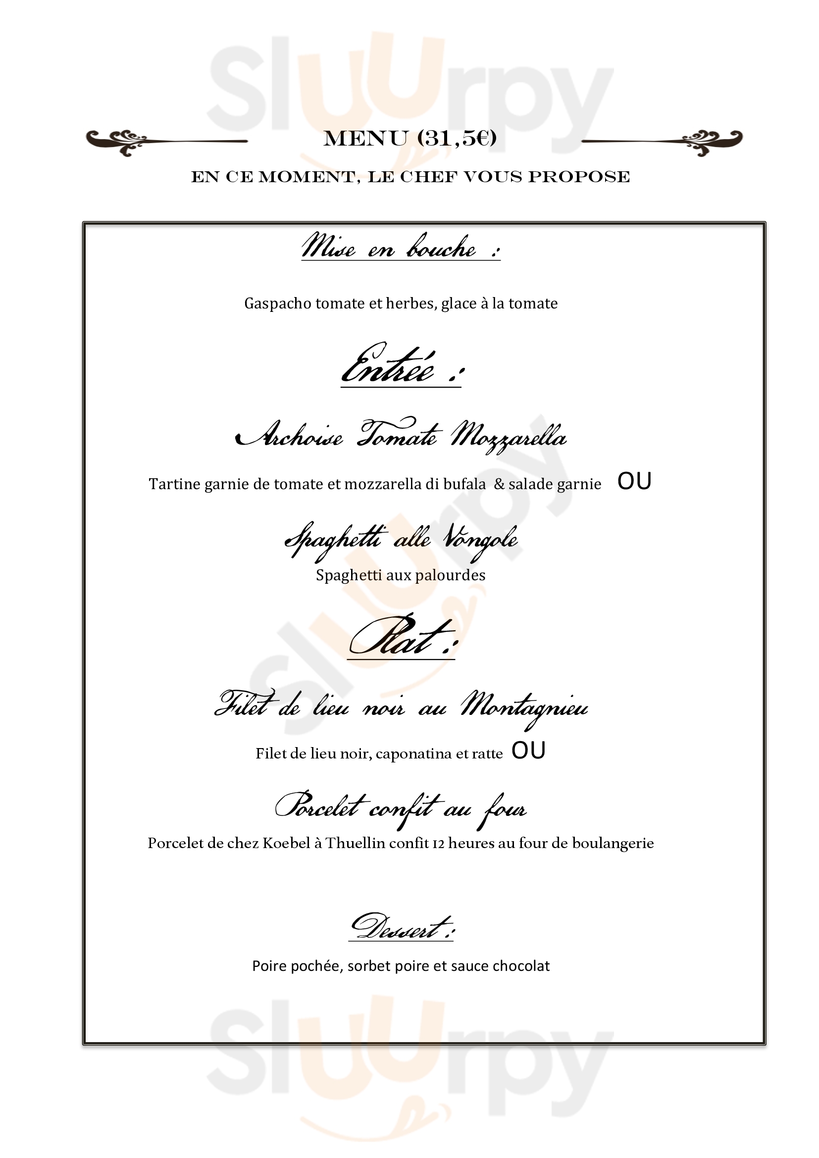 Le Moulin D'arche Bouvesse-Quirieu Menu - 1