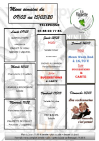 A La Vignette   menu