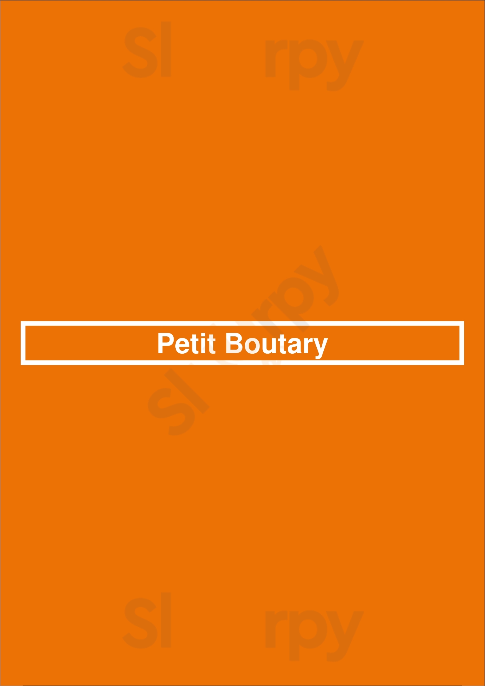 Petit Boutary Paris Menu - 1