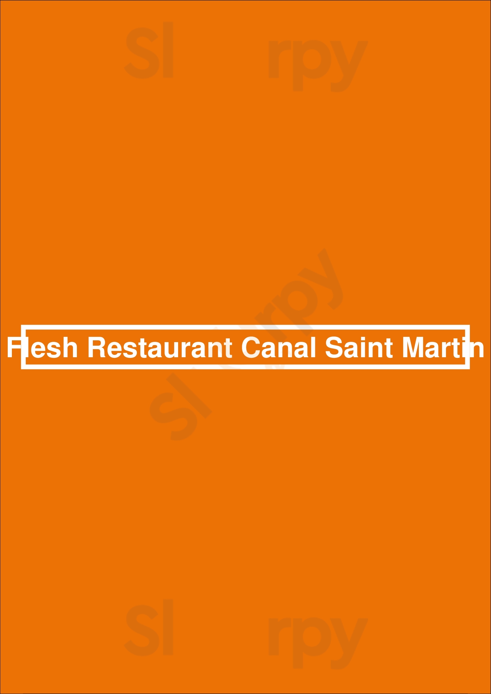 Flesh Restaurant Canal Saint Martin Paris Menu - 1