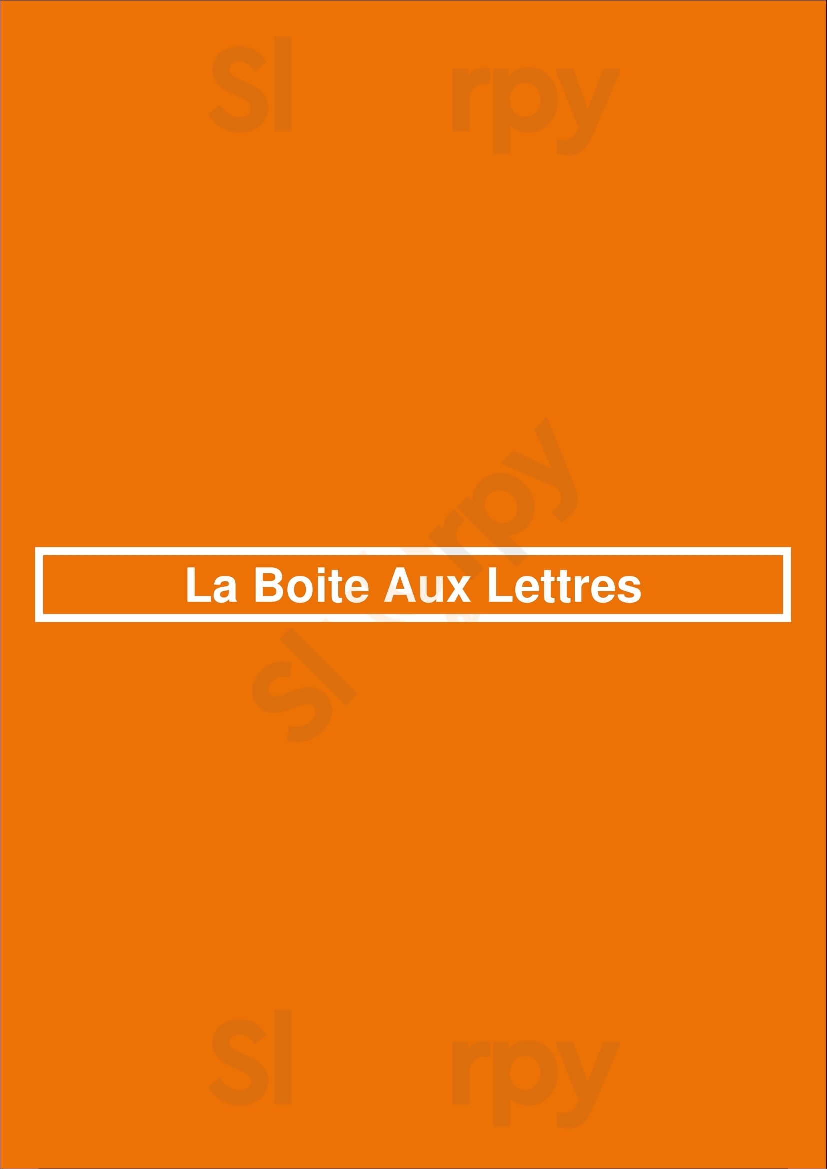 La Boite Aux Lettres Paris Menu - 1