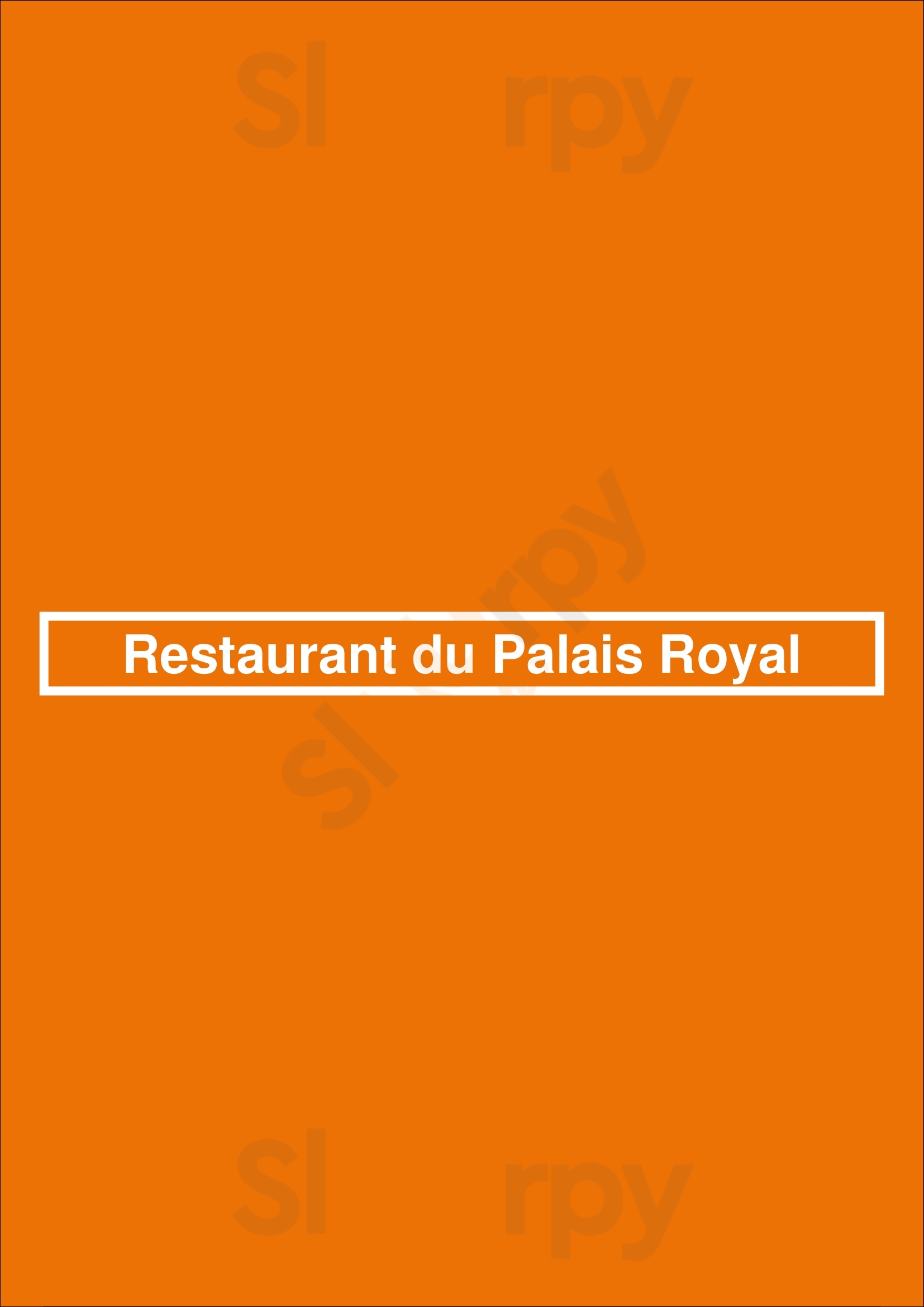 Restaurant Du Palais Royal Paris Menu - 1