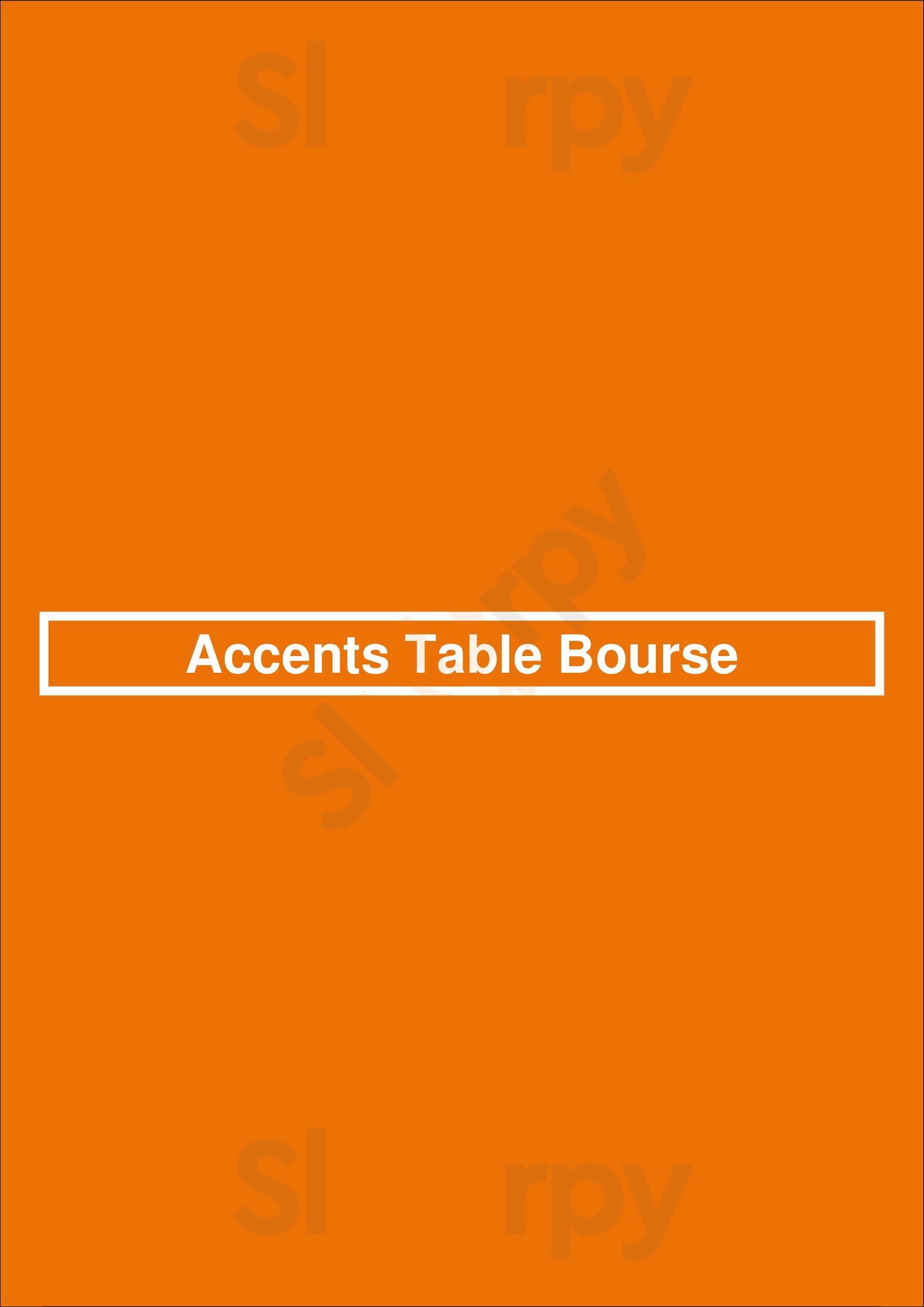 Accents Table Bourse Paris Menu - 1