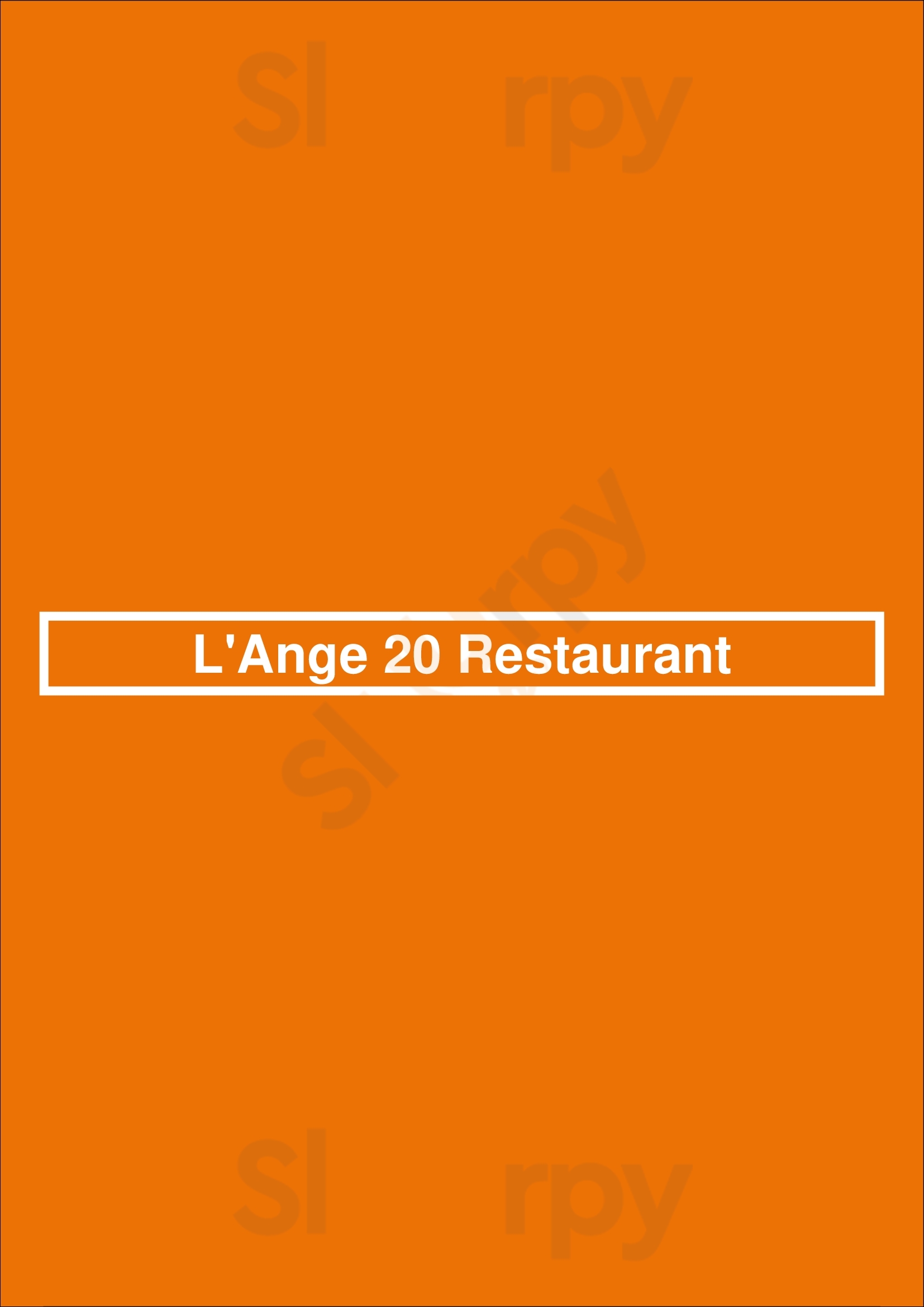 L'ange 20 Restaurant Paris Menu - 1