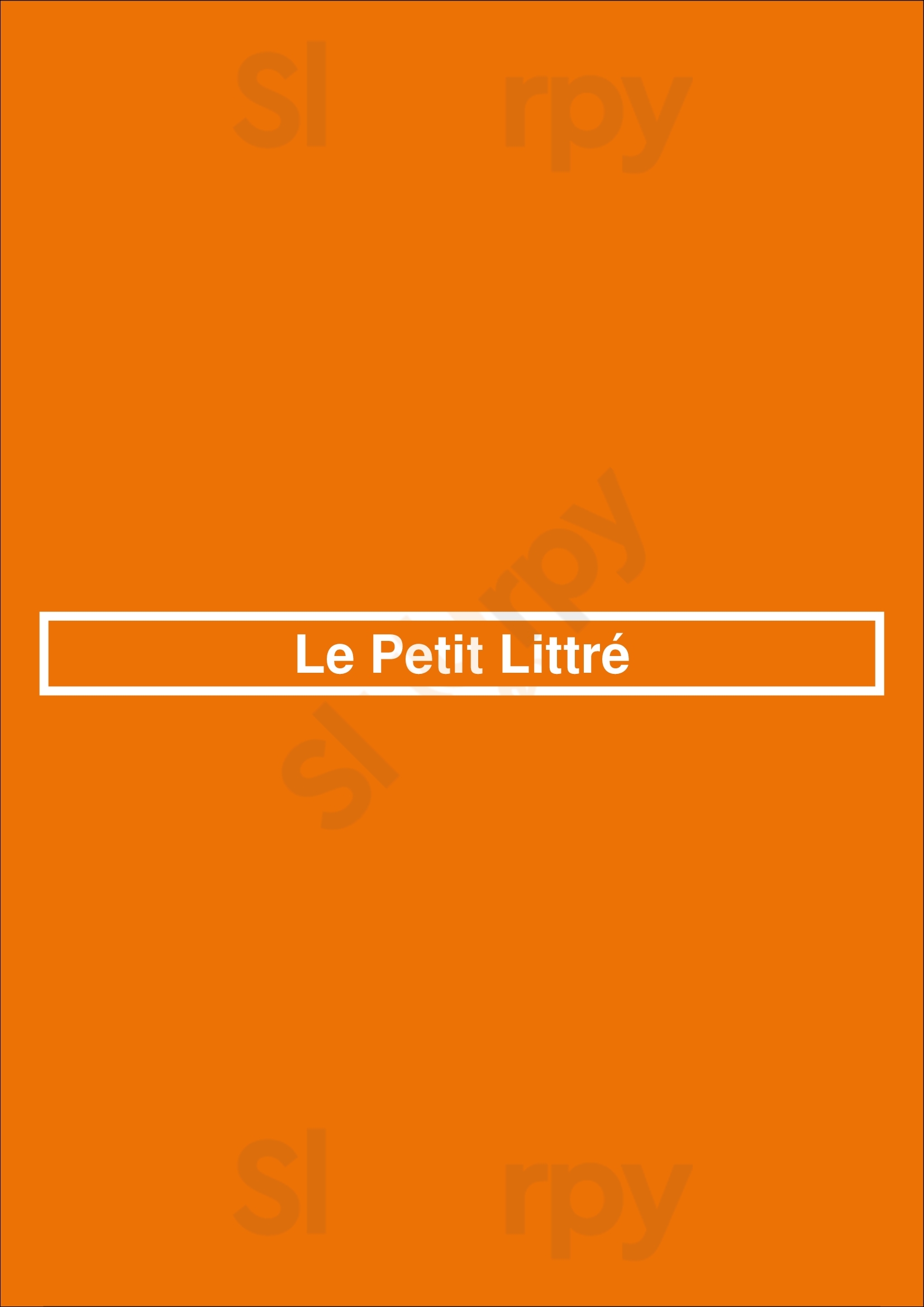 Le Petit Littré Paris Menu - 1