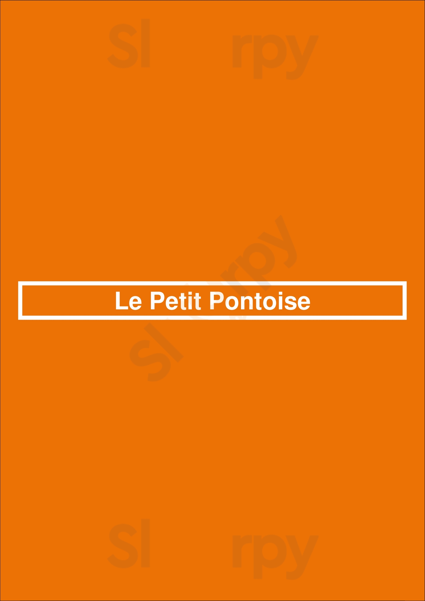Le Petit Pontoise Paris Menu - 1