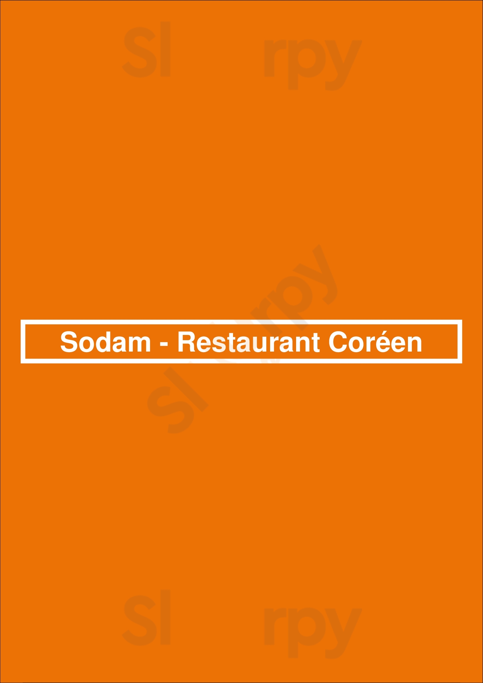 Sodam - Restaurant Coréen Paris Menu - 1