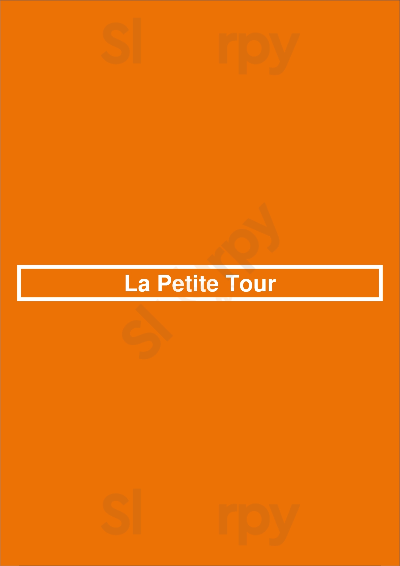 La Petite Tour Paris Menu - 1