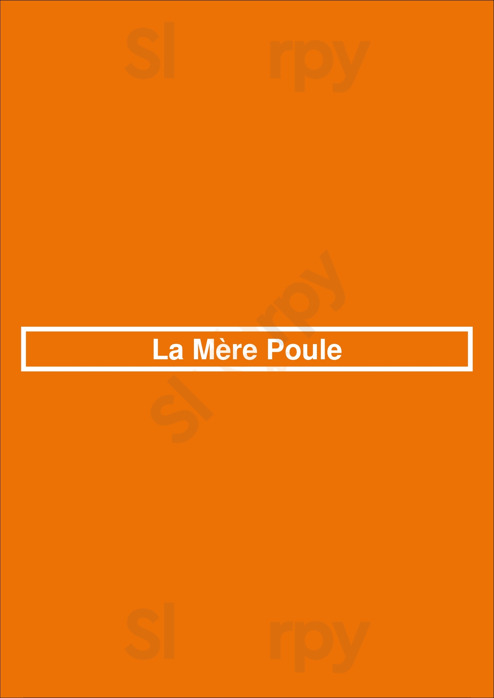 La Mère Poule Paris Menu - 1