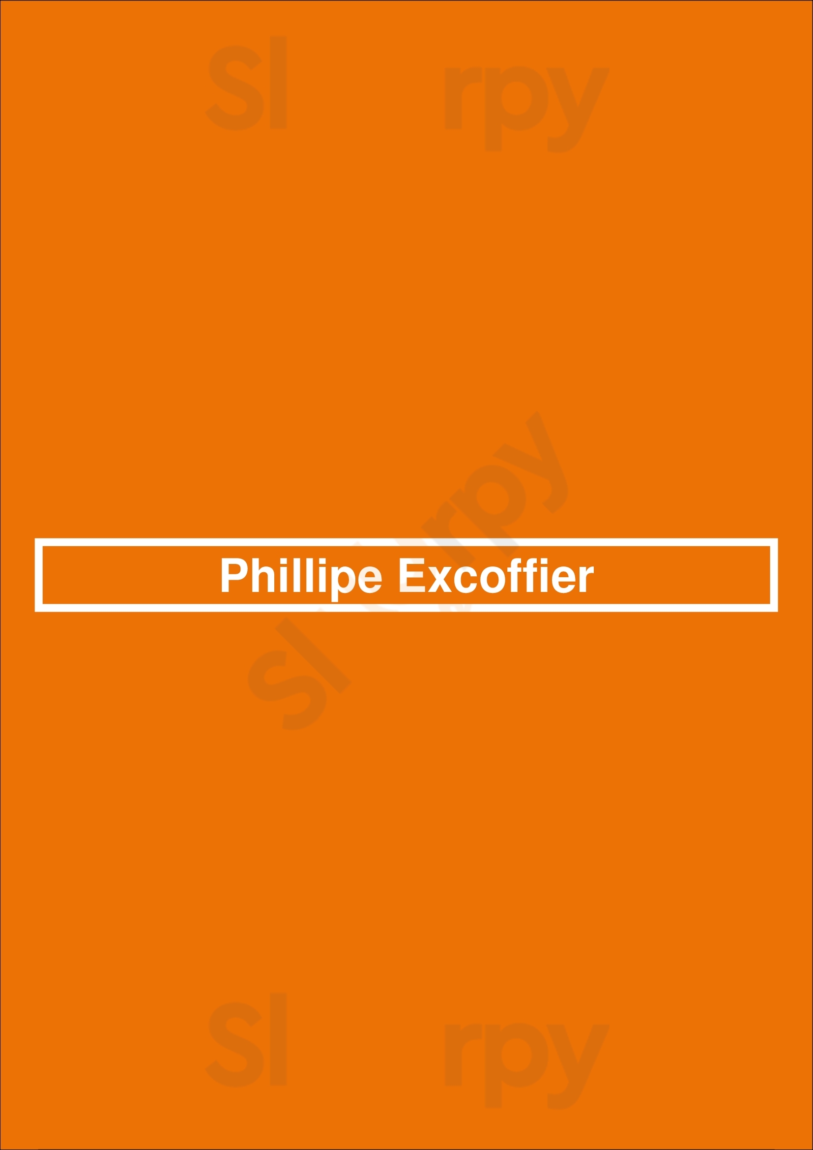 Phillipe Excoffier Paris Menu - 1