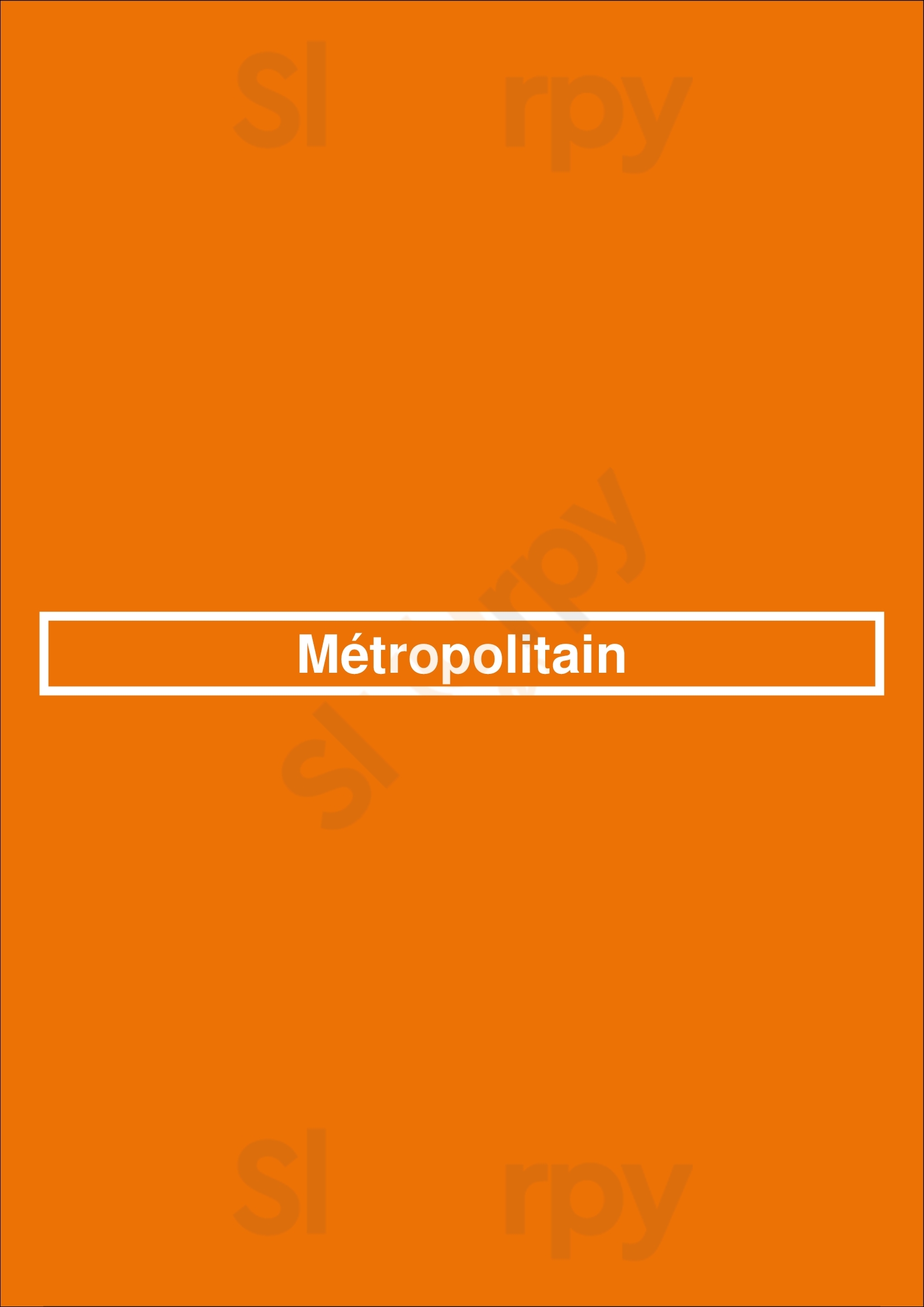 Métropolitain Paris Menu - 1