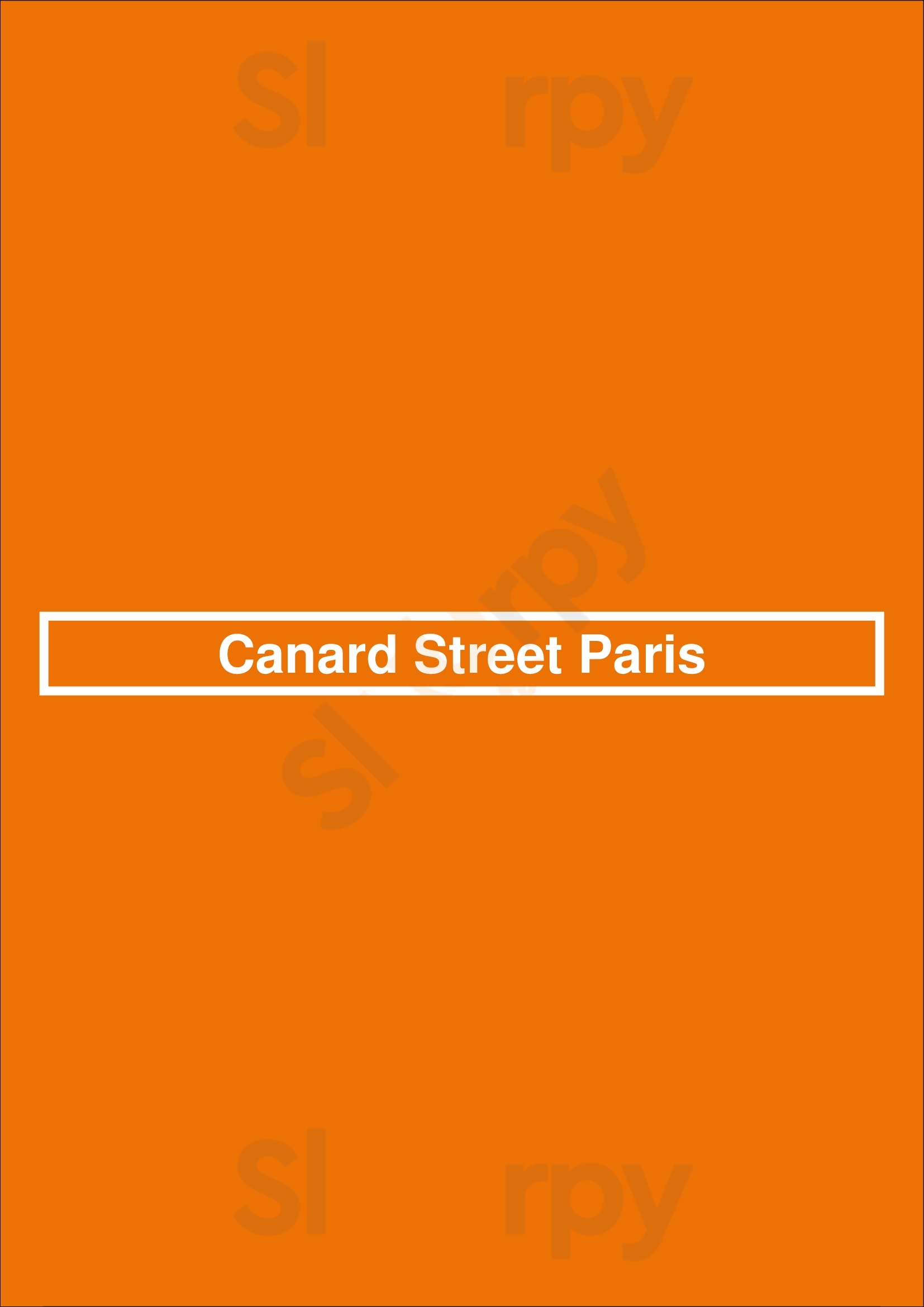 Canard Street Paris Paris Menu - 1
