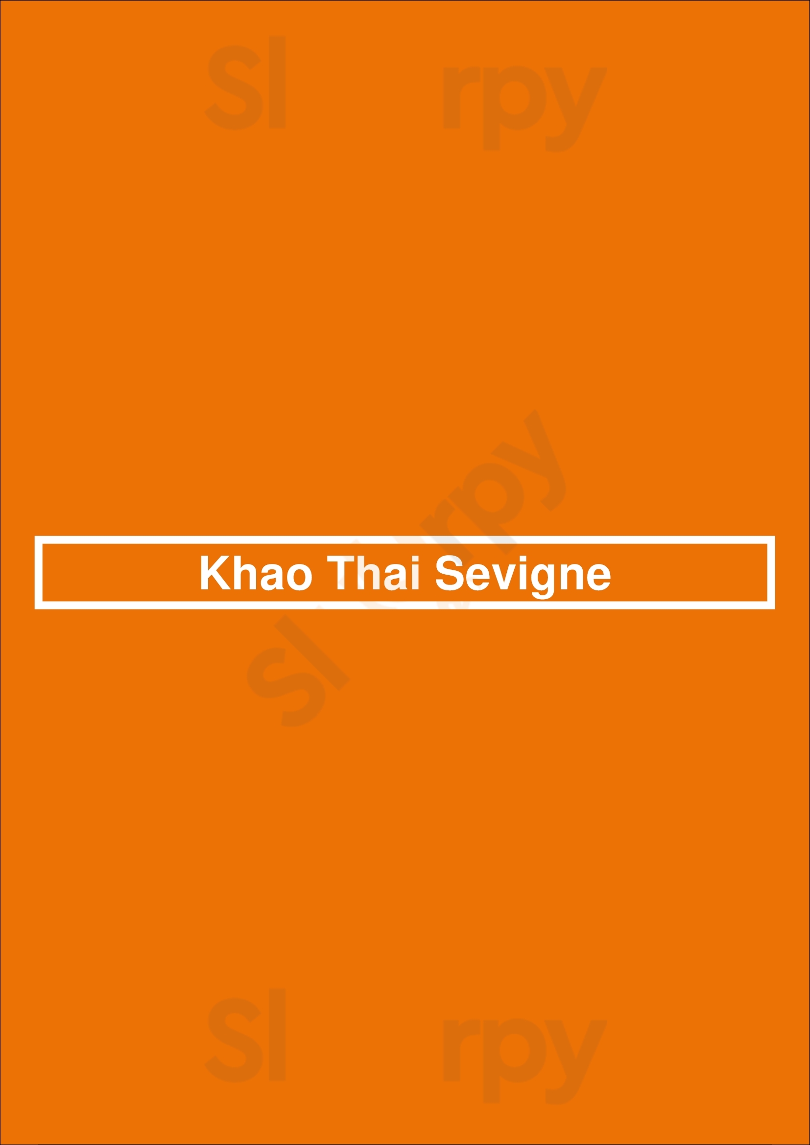 Khao Thai Sevigne Paris Menu - 1