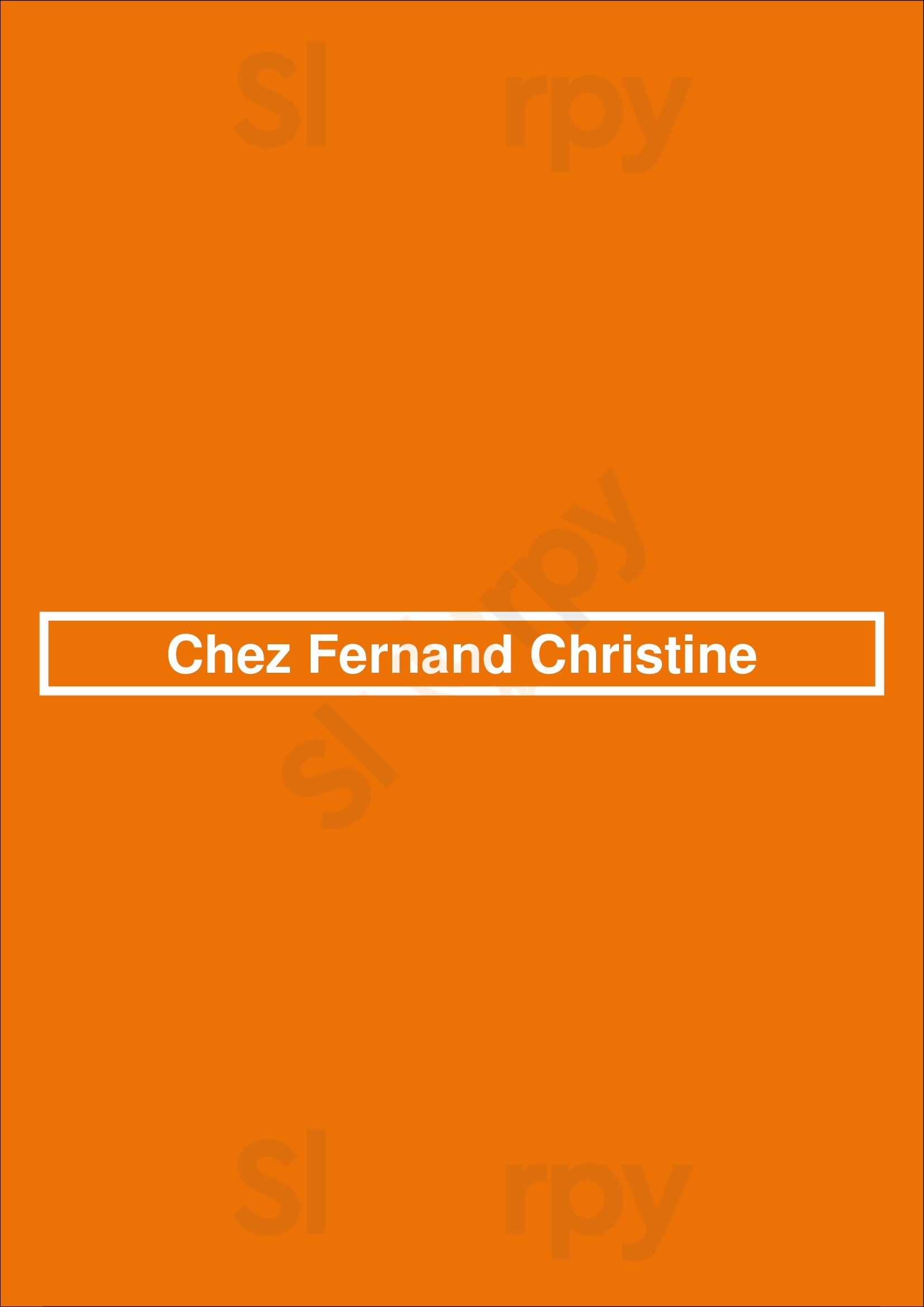 Chez Fernand Christine Paris Menu - 1