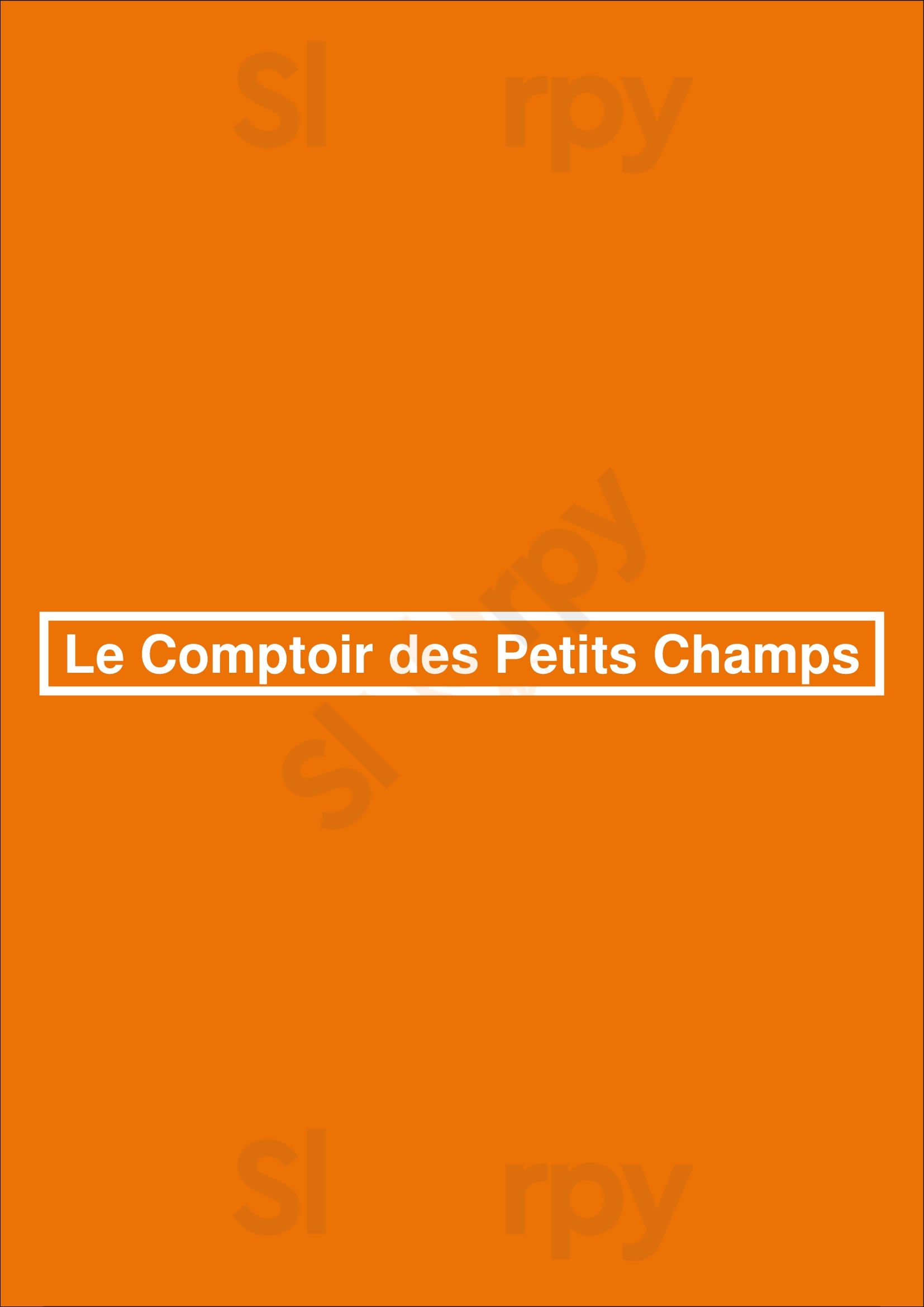 Le Comptoir Des Petits Champs Paris Menu - 1