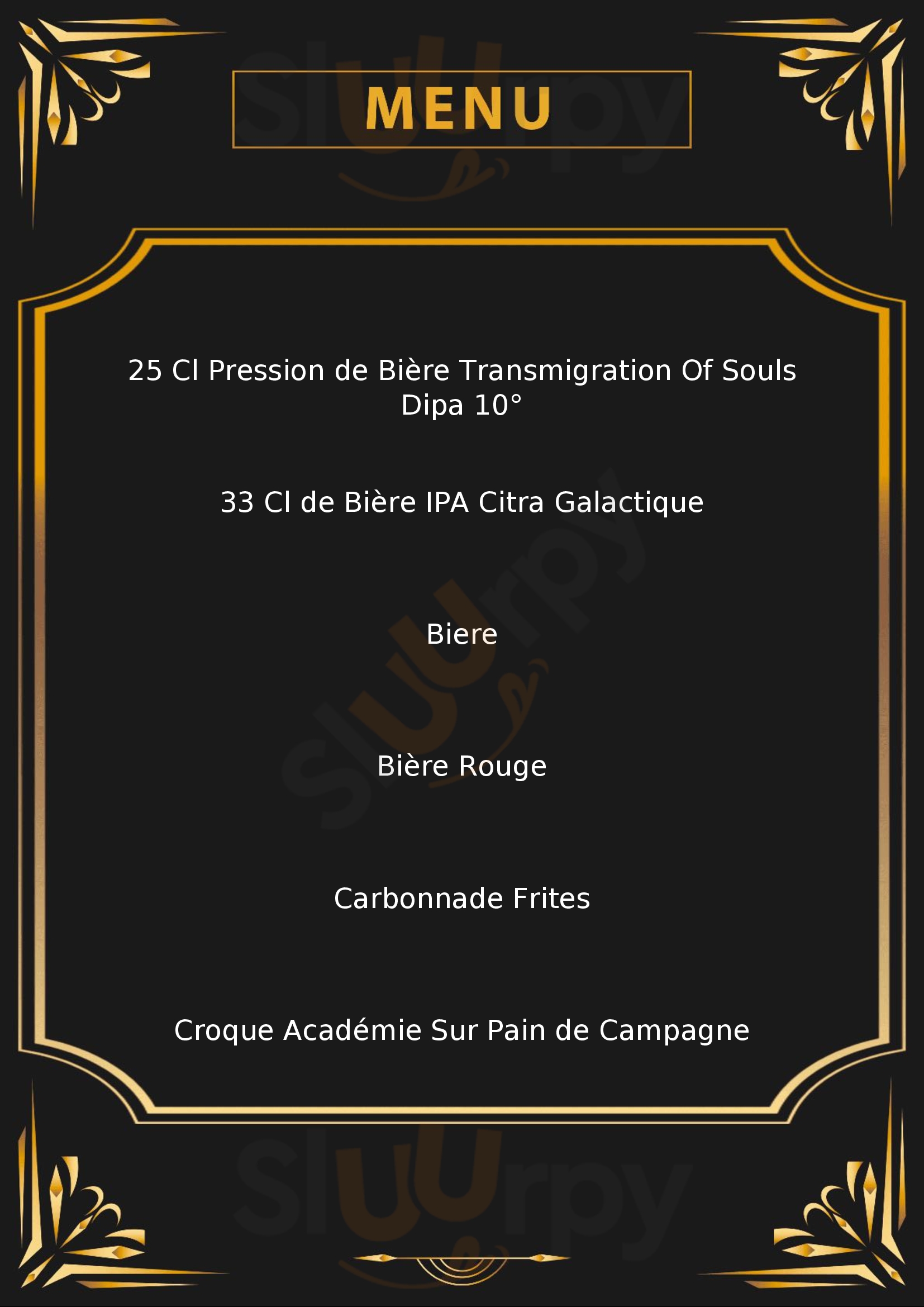 Académie De La Bière Paris Menu - 1