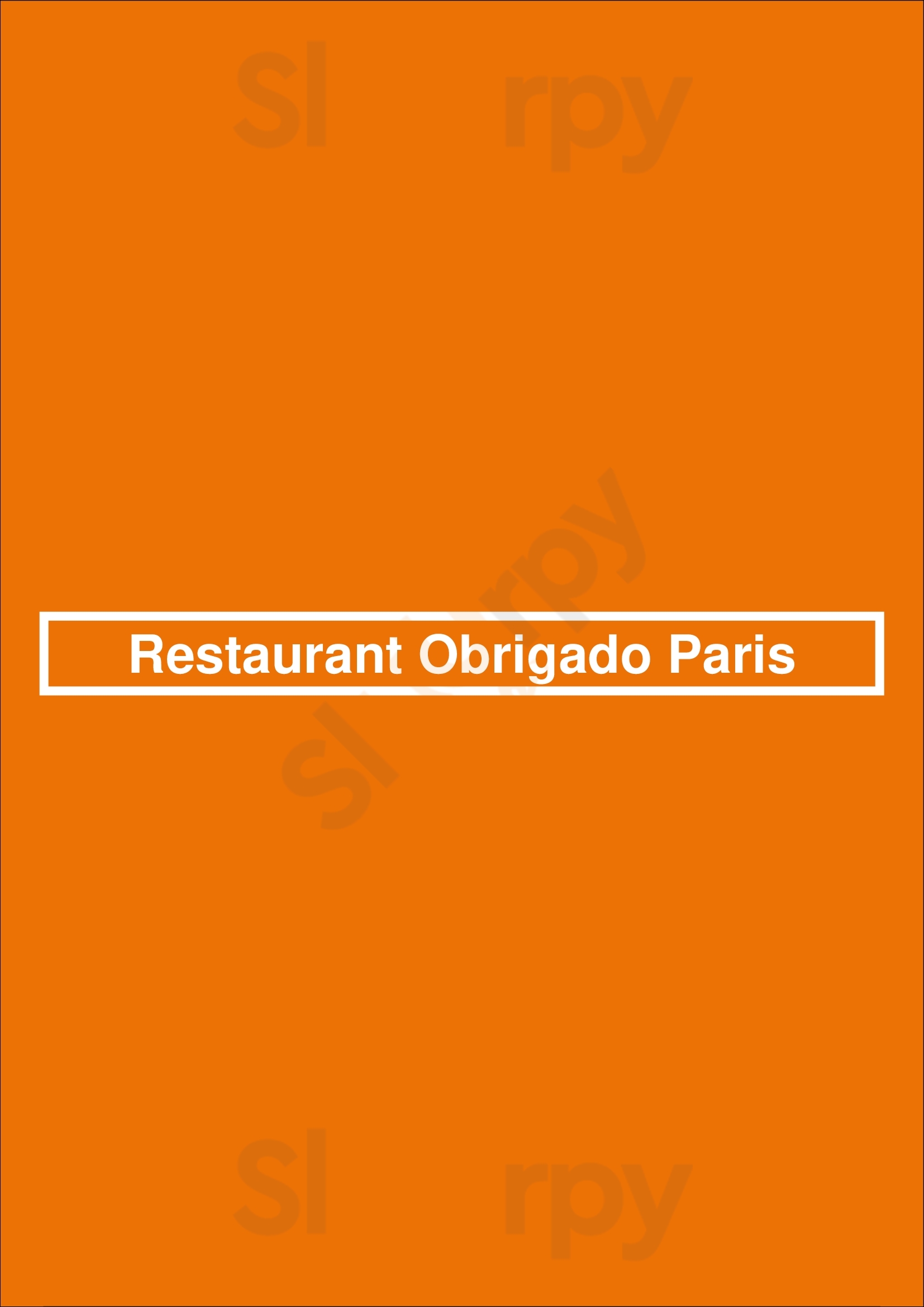 Restaurant Obrigado Paris Paris Menu - 1