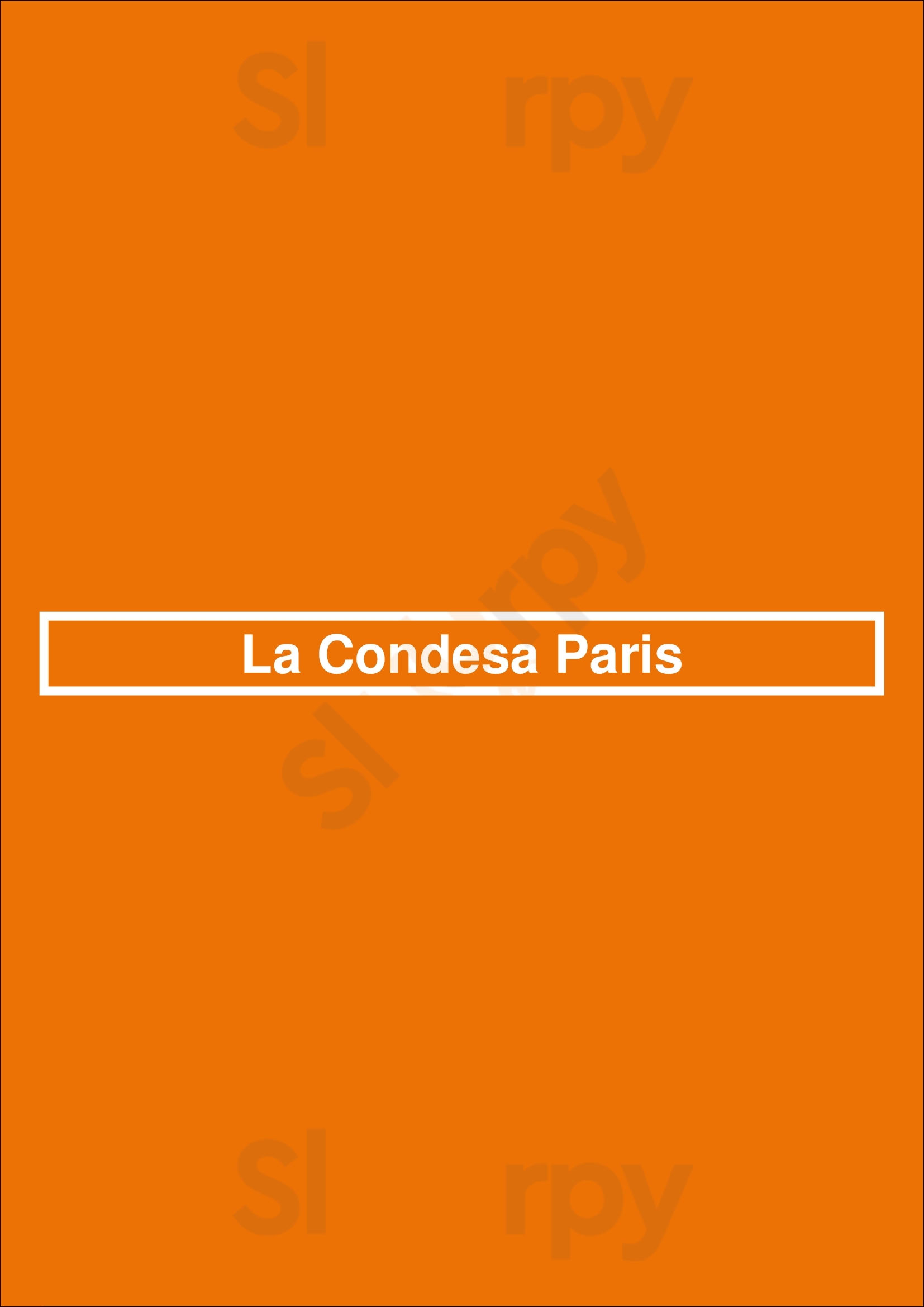 La Condesa Paris Paris Menu - 1