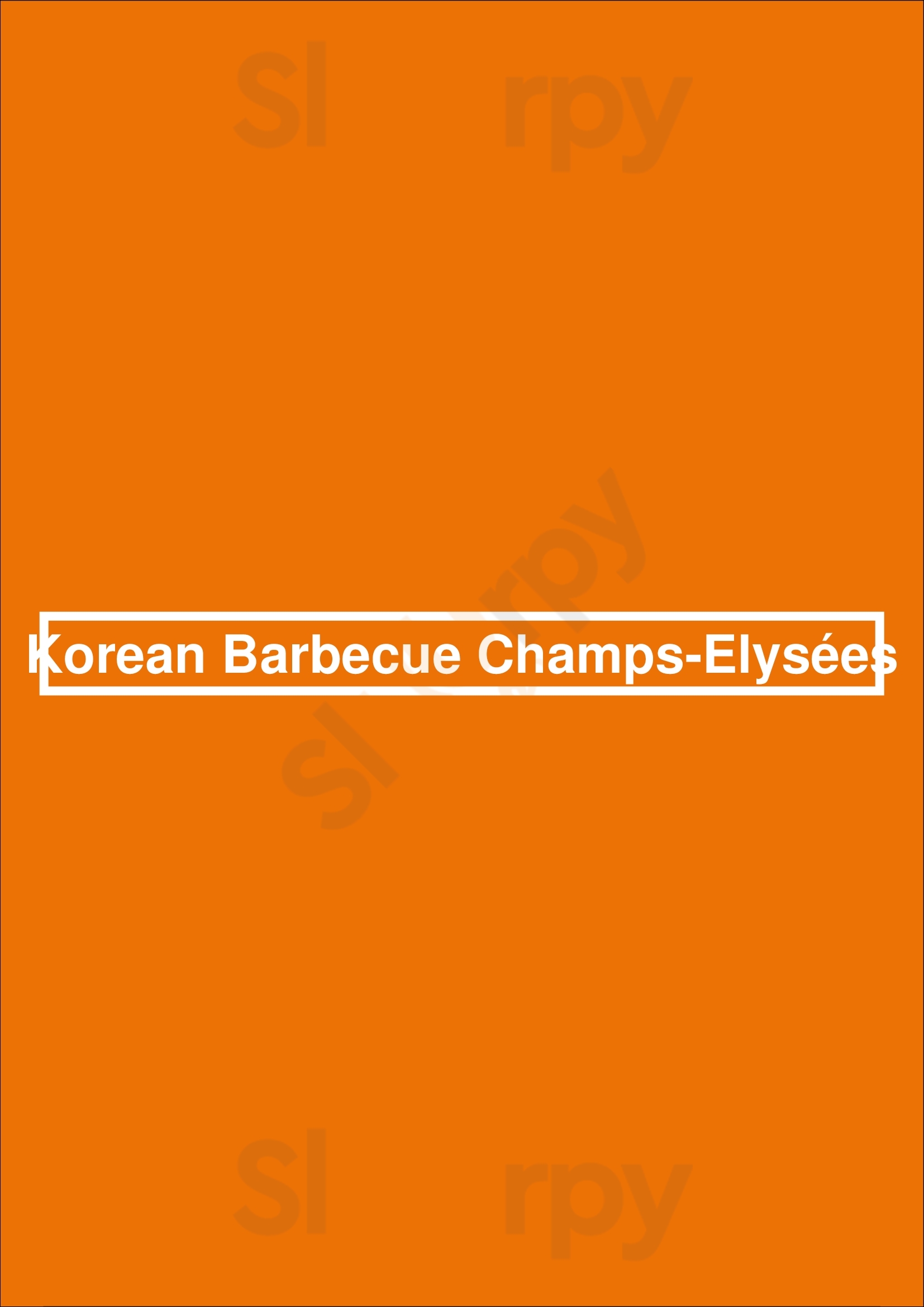 Korean Barbecue Champs-elysées Paris Menu - 1