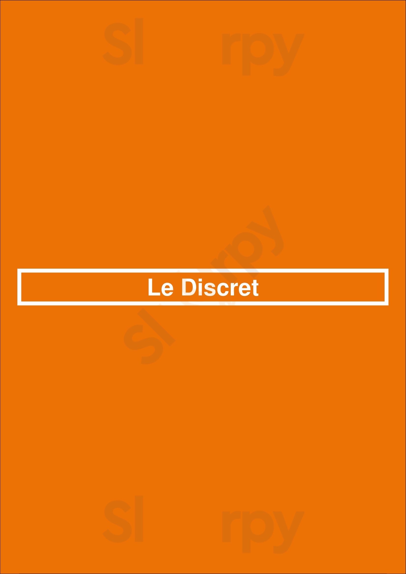 Le Discret Paris Menu - 1